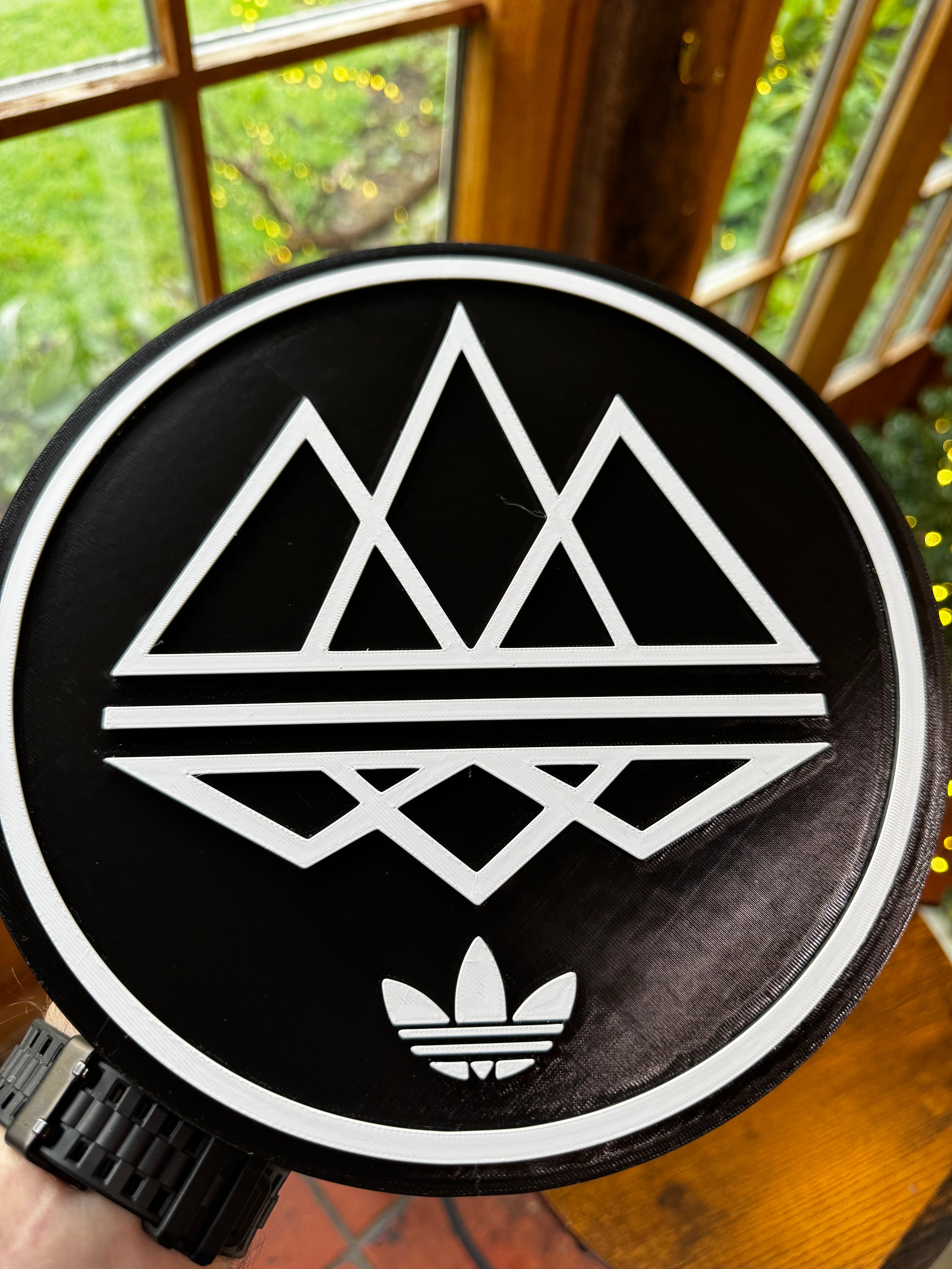 Adidas × Oasis 3D Wall Plaque – Black & White Music Display