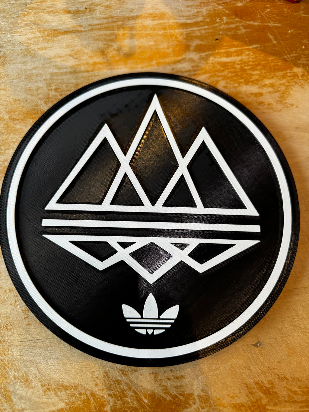 Adidas × Oasis 3D Wall Plaque – Black & White Music Display
