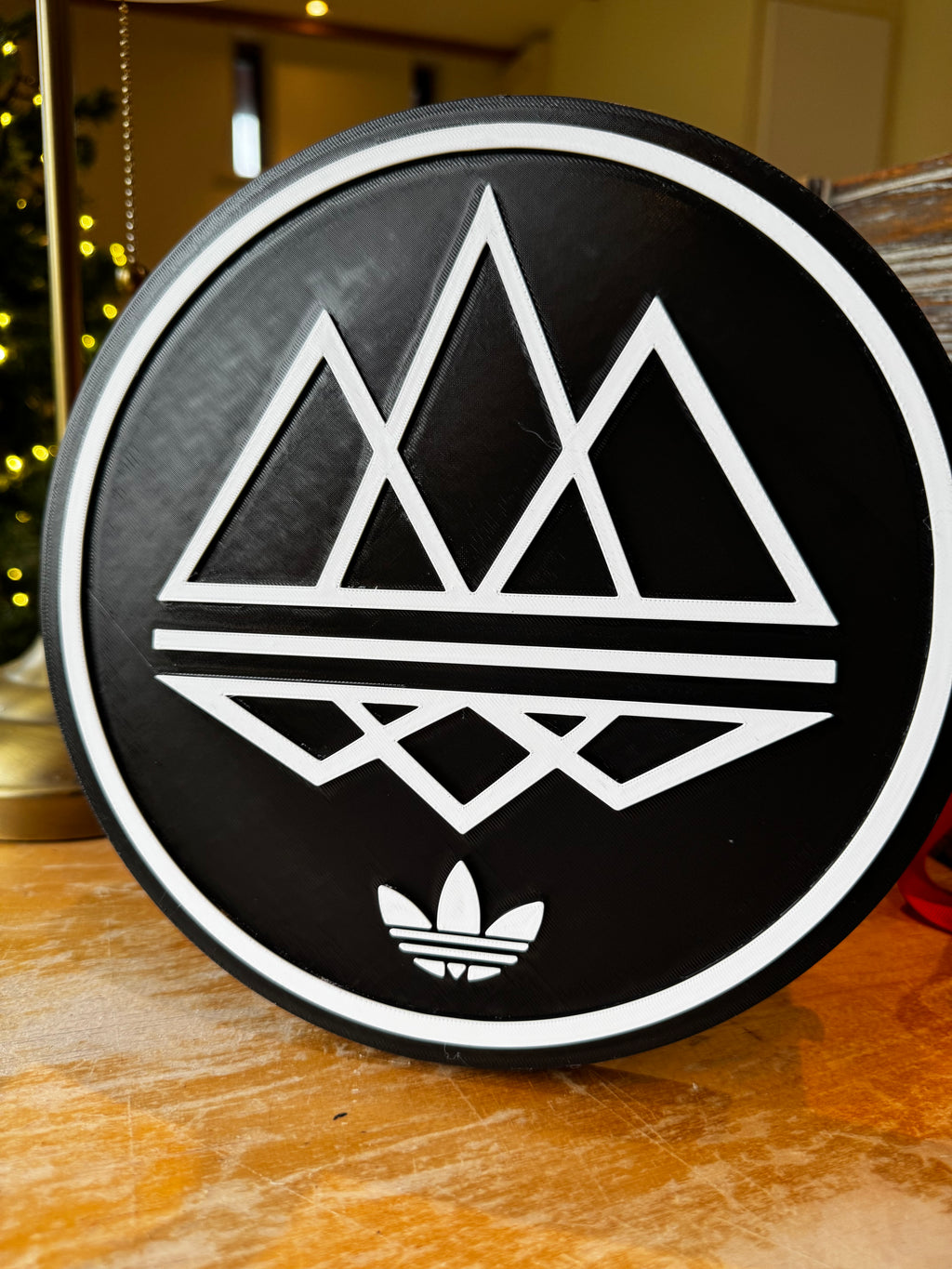 Adidas × Oasis 3D Wall Plaque – Black & White Music Display