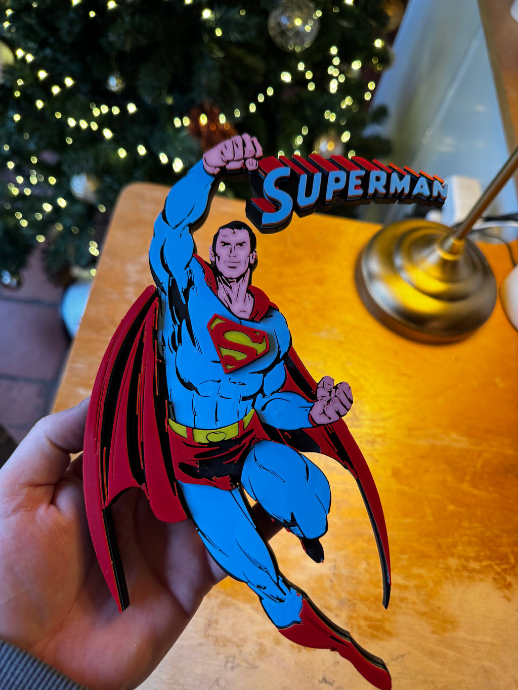 Classic Superman 3D Display Plaque – Retro Comic Style
