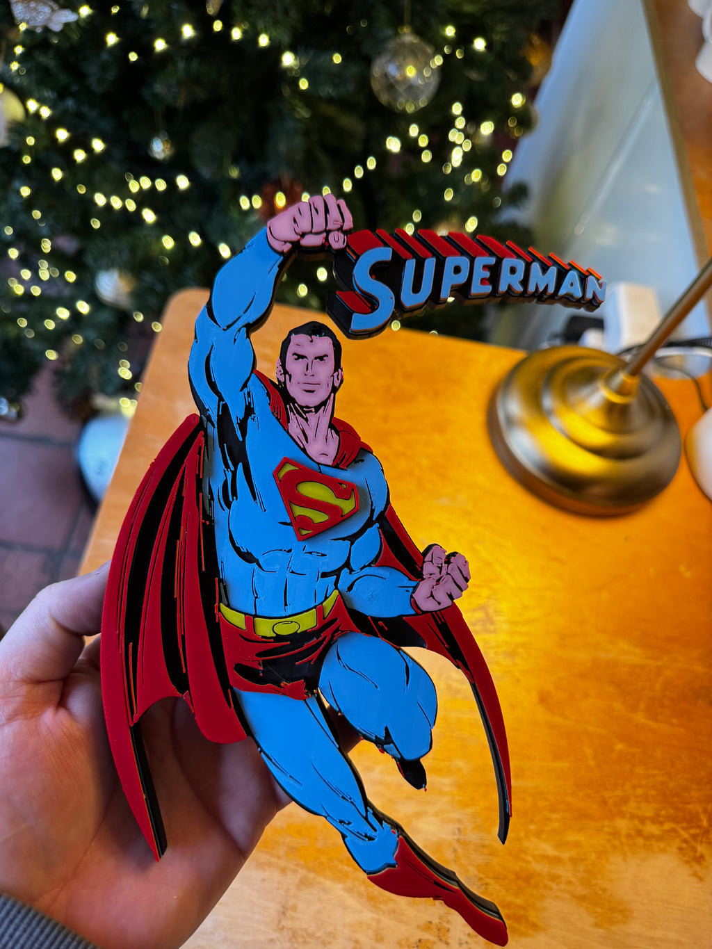 Classic Superman 3D Display Plaque – Retro Comic Style