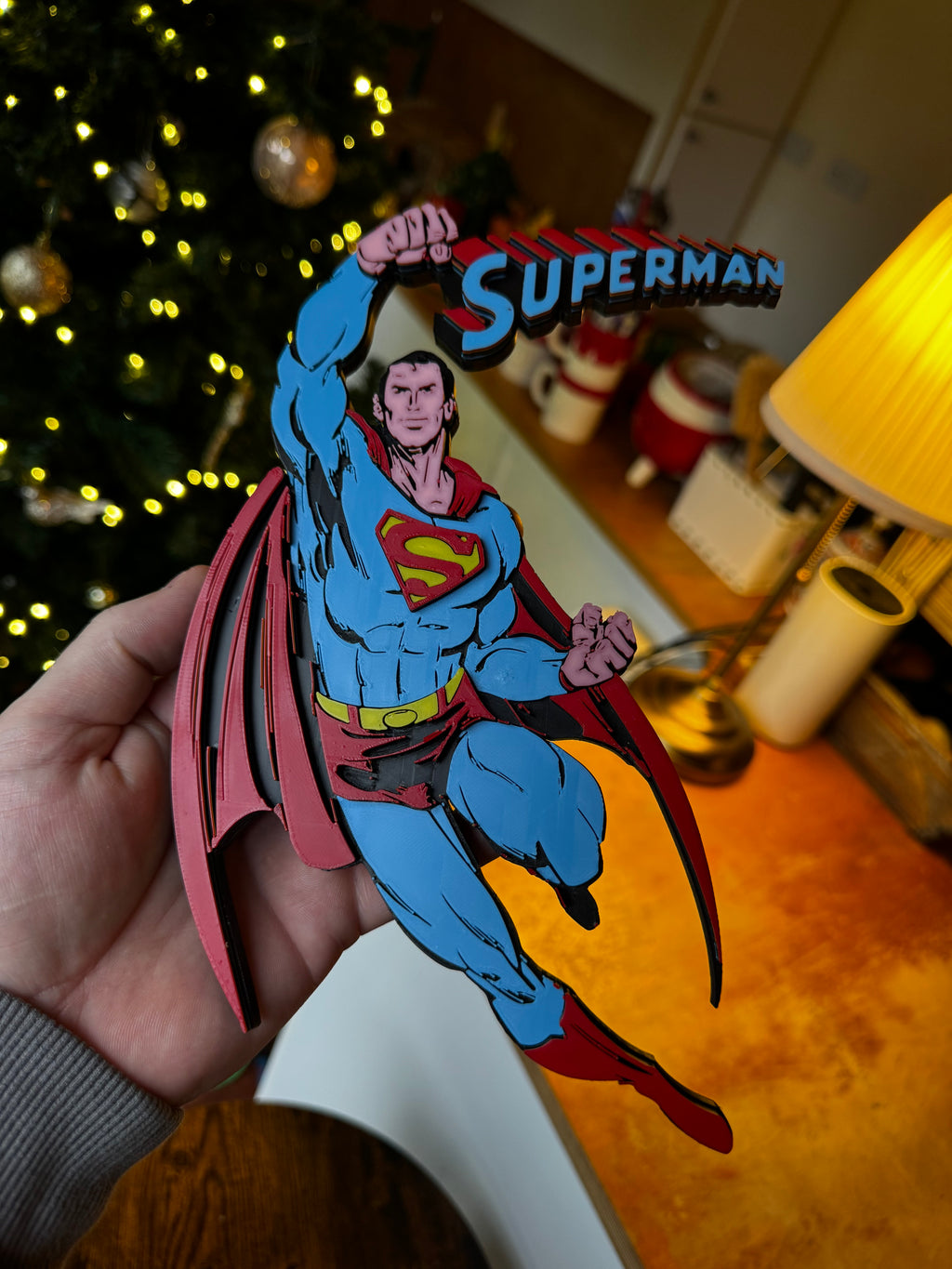 Classic Superman 3D Display Plaque – Retro Comic Style