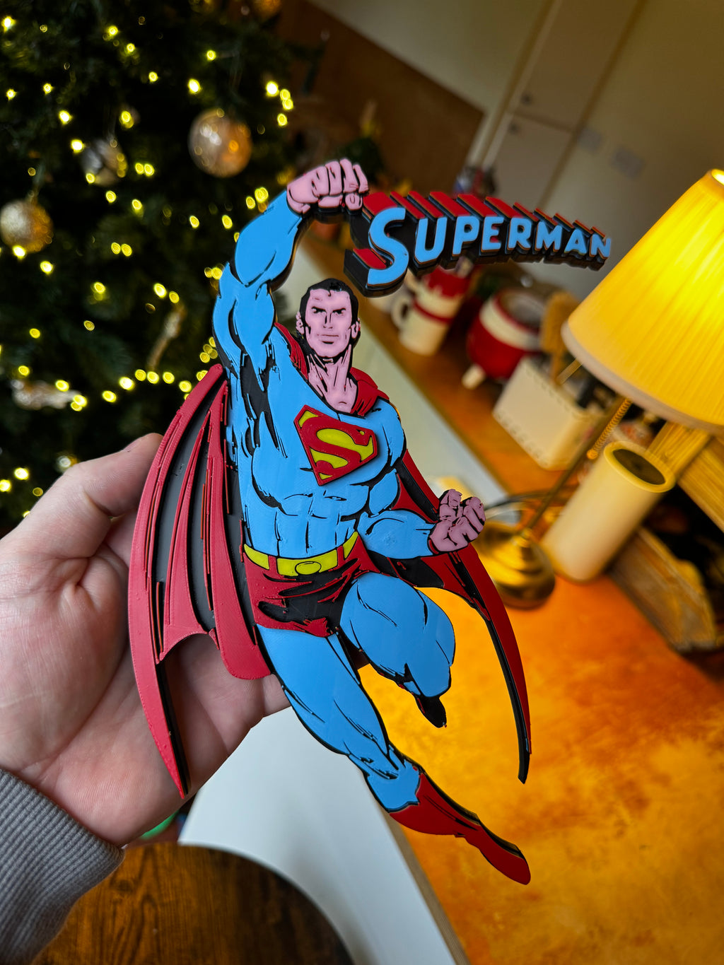 Classic Superman 3D Display Plaque – Retro Comic Style