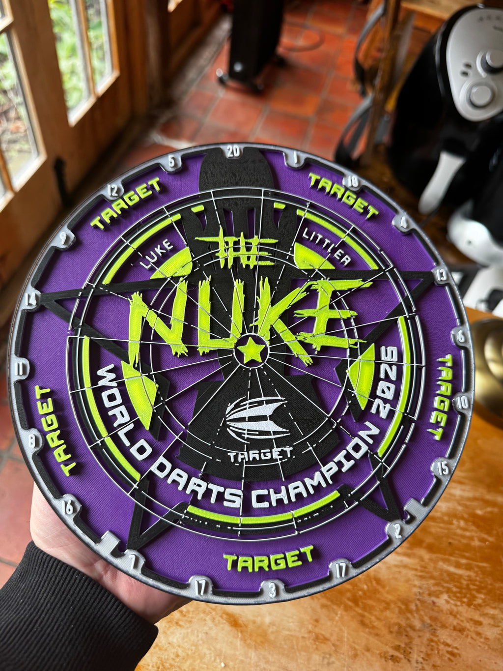 Luke Littler “The Nuke” World Darts Champion 2025 – 3D Dartboard Display