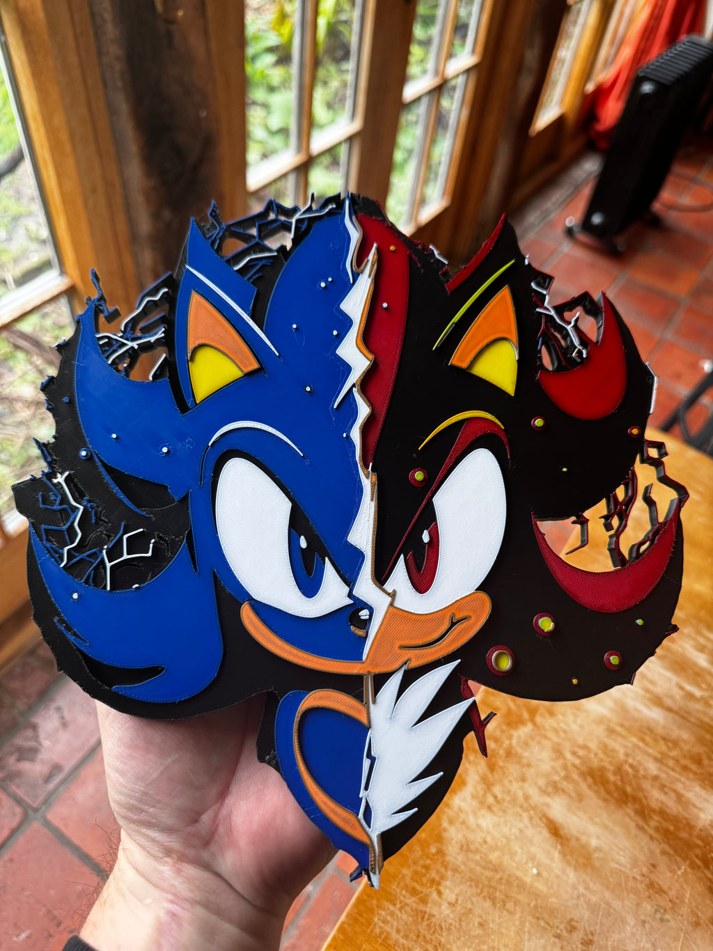 Sonic & Shadow 3D Display Plaque – Gaming Inspired Wall Art