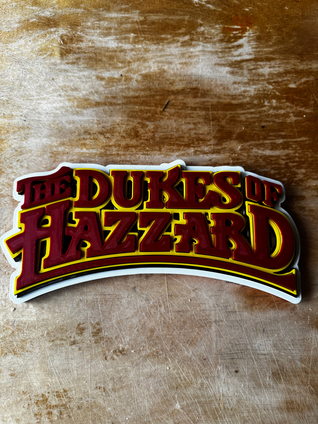 The Dukes of Hazzard 3D Display Sign – Red & Yellow