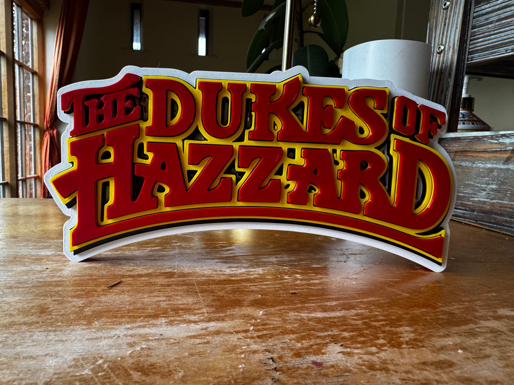 The Dukes of Hazzard 3D Display Sign – Red & Yellow