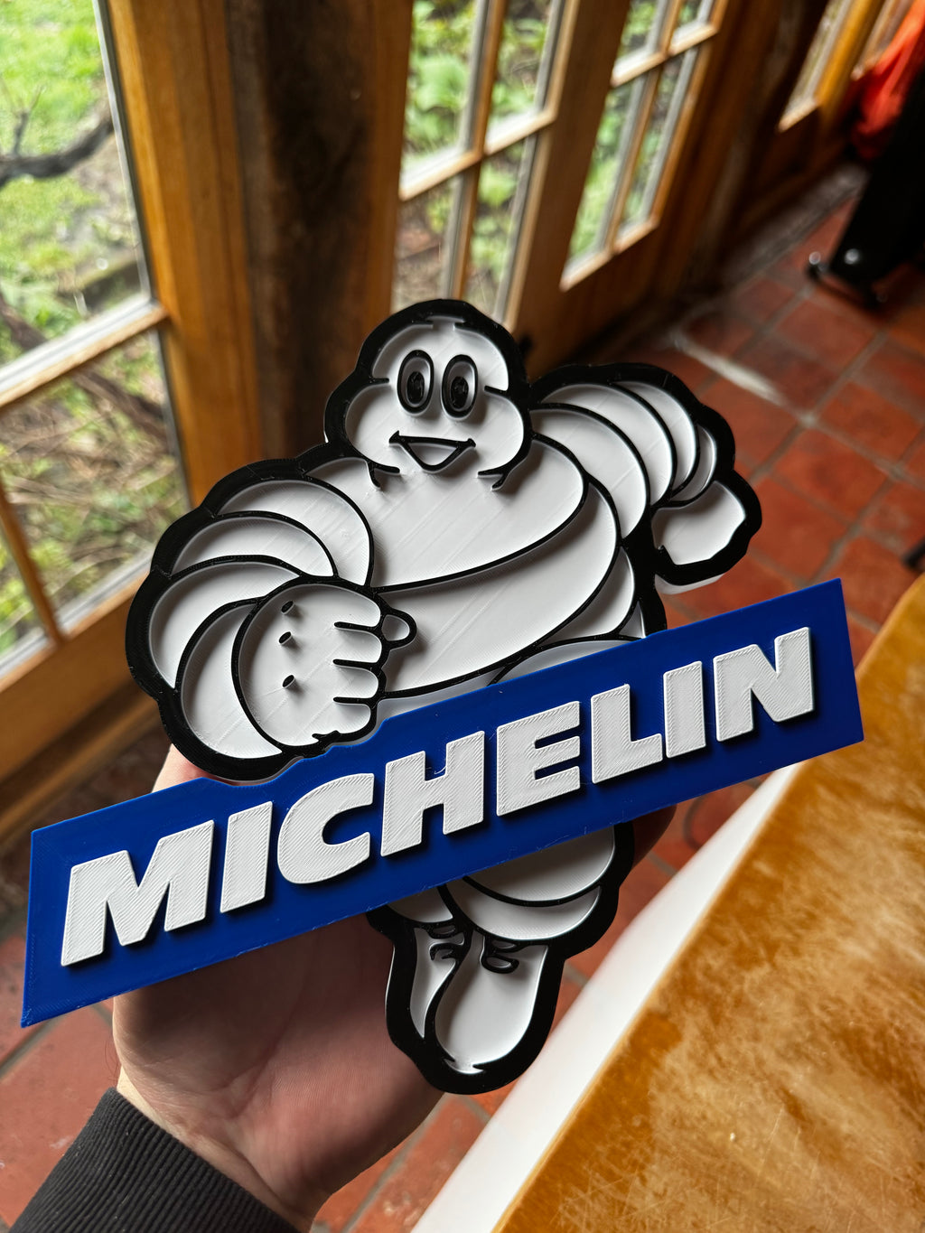 Michelin Man 3D Display Plaque – Blue & White