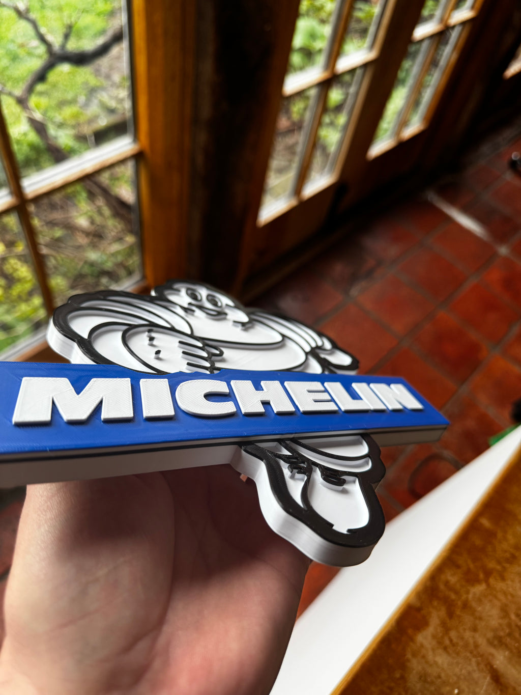 Michelin Man 3D Display Plaque – Blue & White