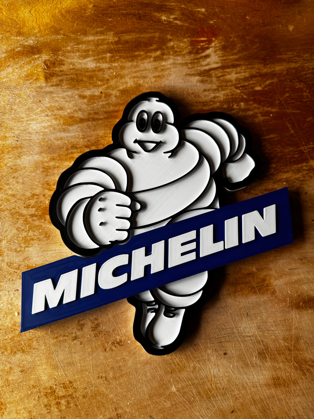 Michelin Man 3D Display Plaque – Blue & White