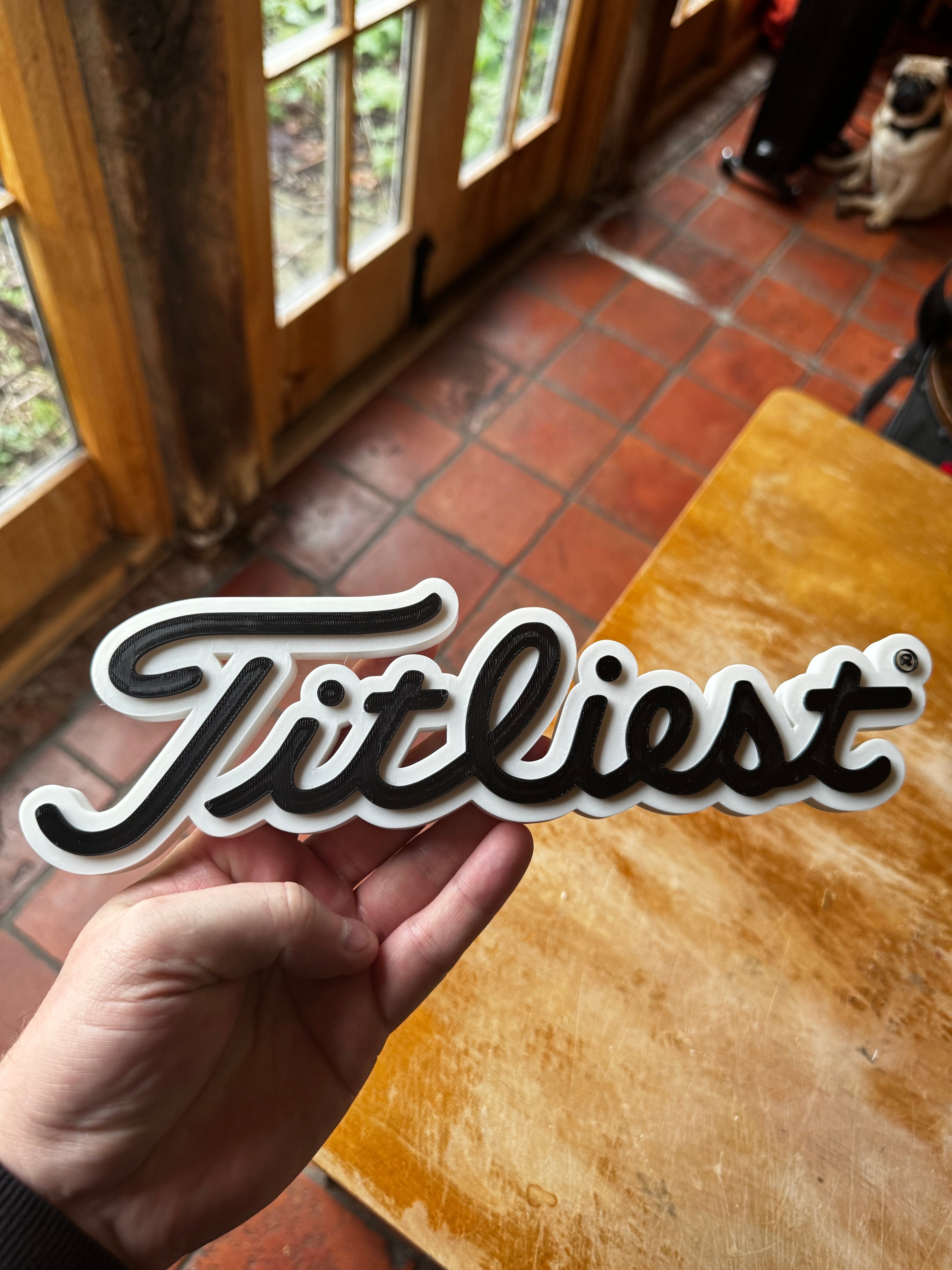 Titleist Style 3D Golf Sign – Black & White