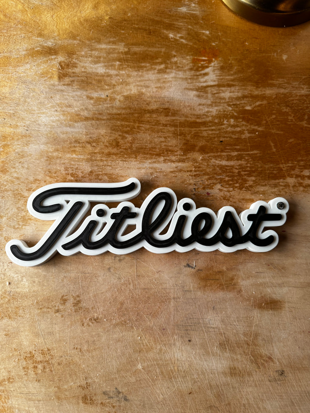 Titleist Style 3D Golf Sign – Black & White