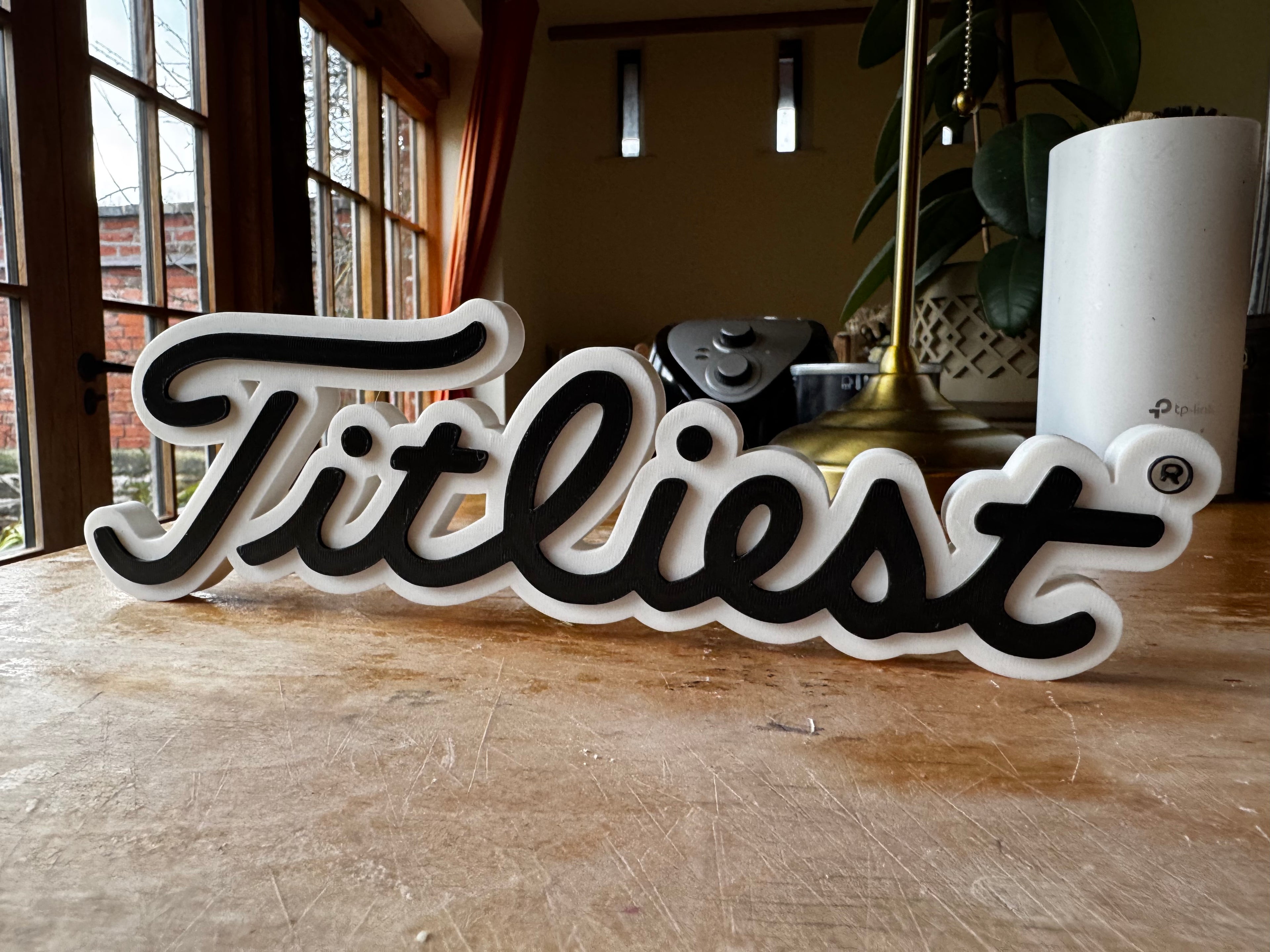 Titleist Style 3D Golf Sign – Black & White