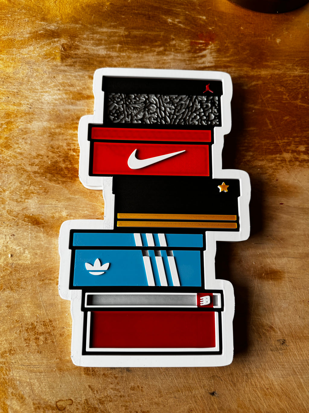 Sneaker Box Stack 3D Wall Sign – Nike Jordan Adidas Inspired Display
