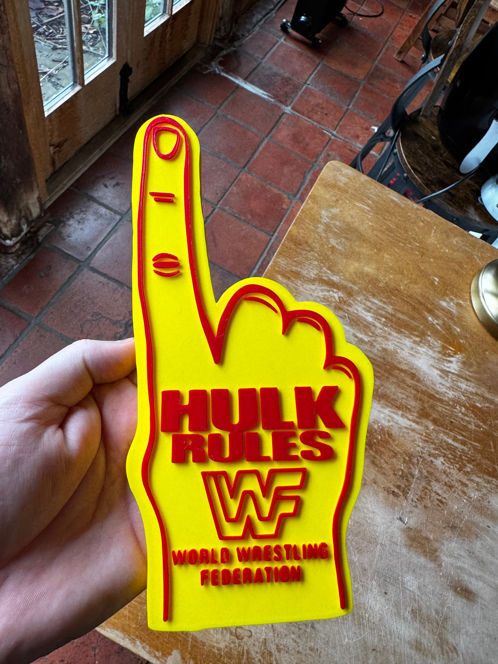 Hulk Rules – Retro Wrestling Foam Finger 3D Wall Sign
