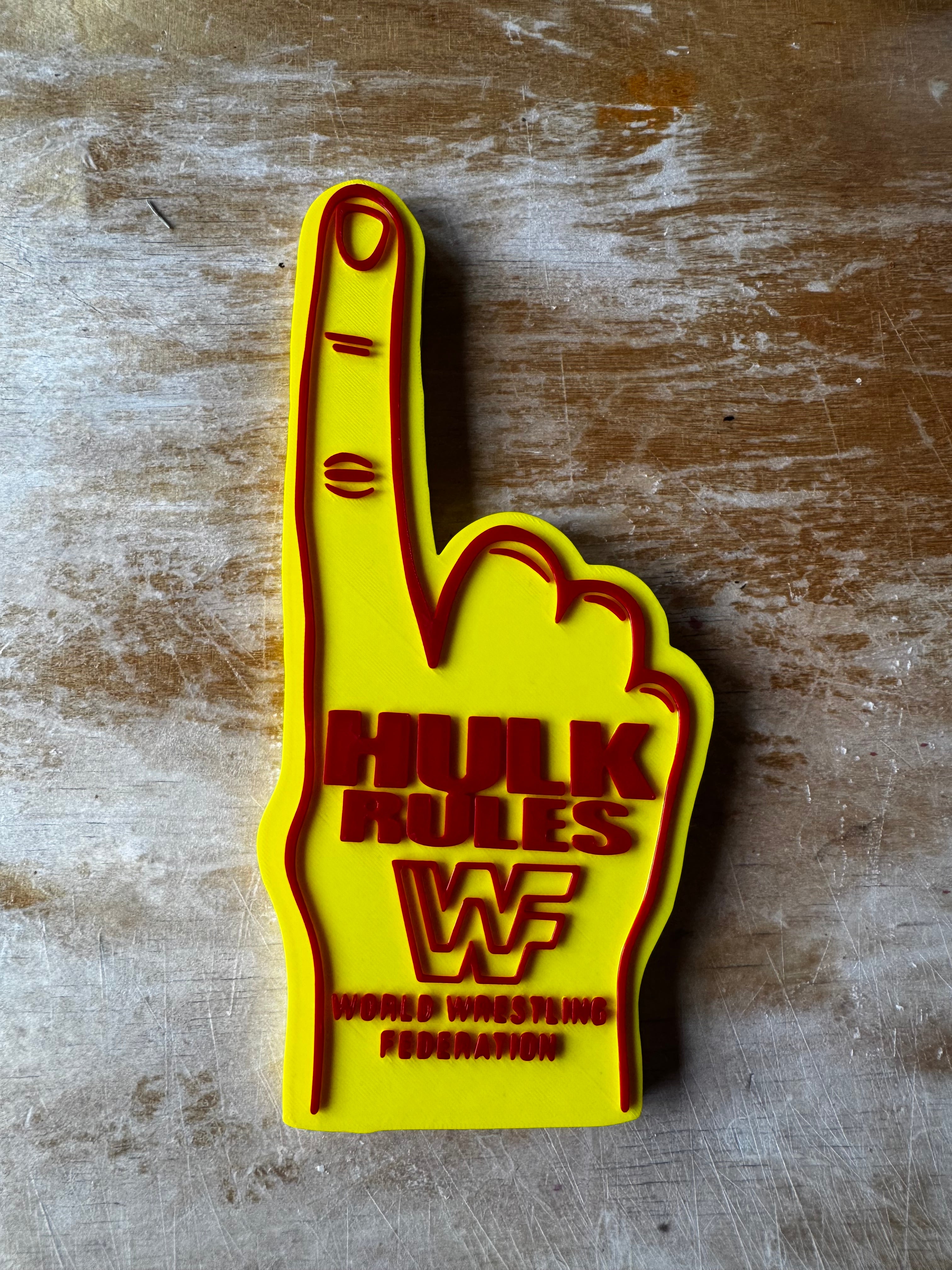 Hulk Rules – Retro Wrestling Foam Finger 3D Wall Sign