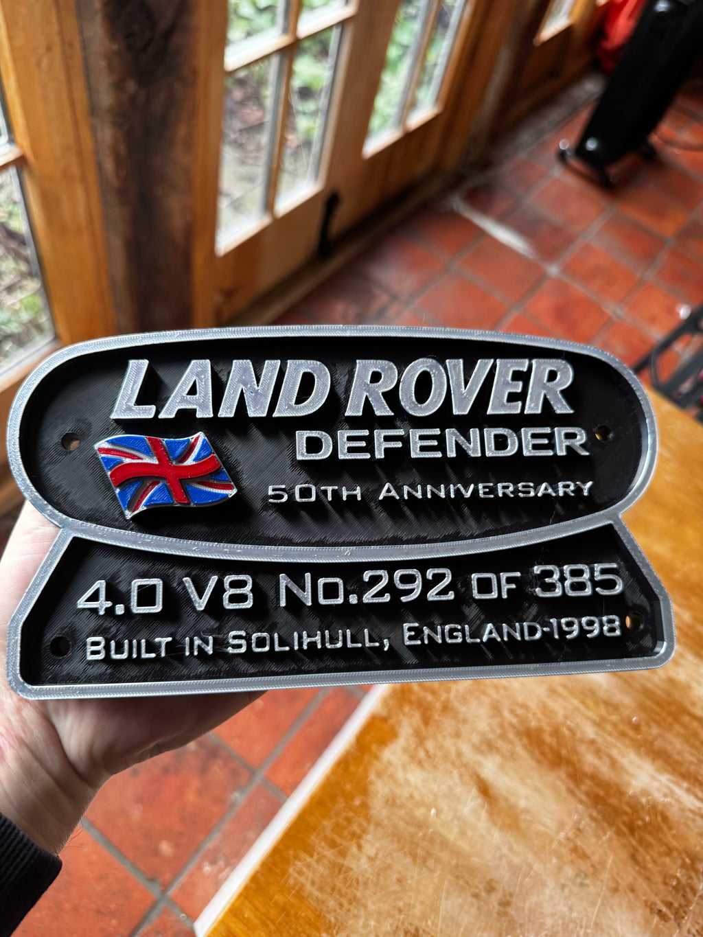 Land Rover Defender 50th Anniversary 4.0 V8 – 3D Collector Plaque