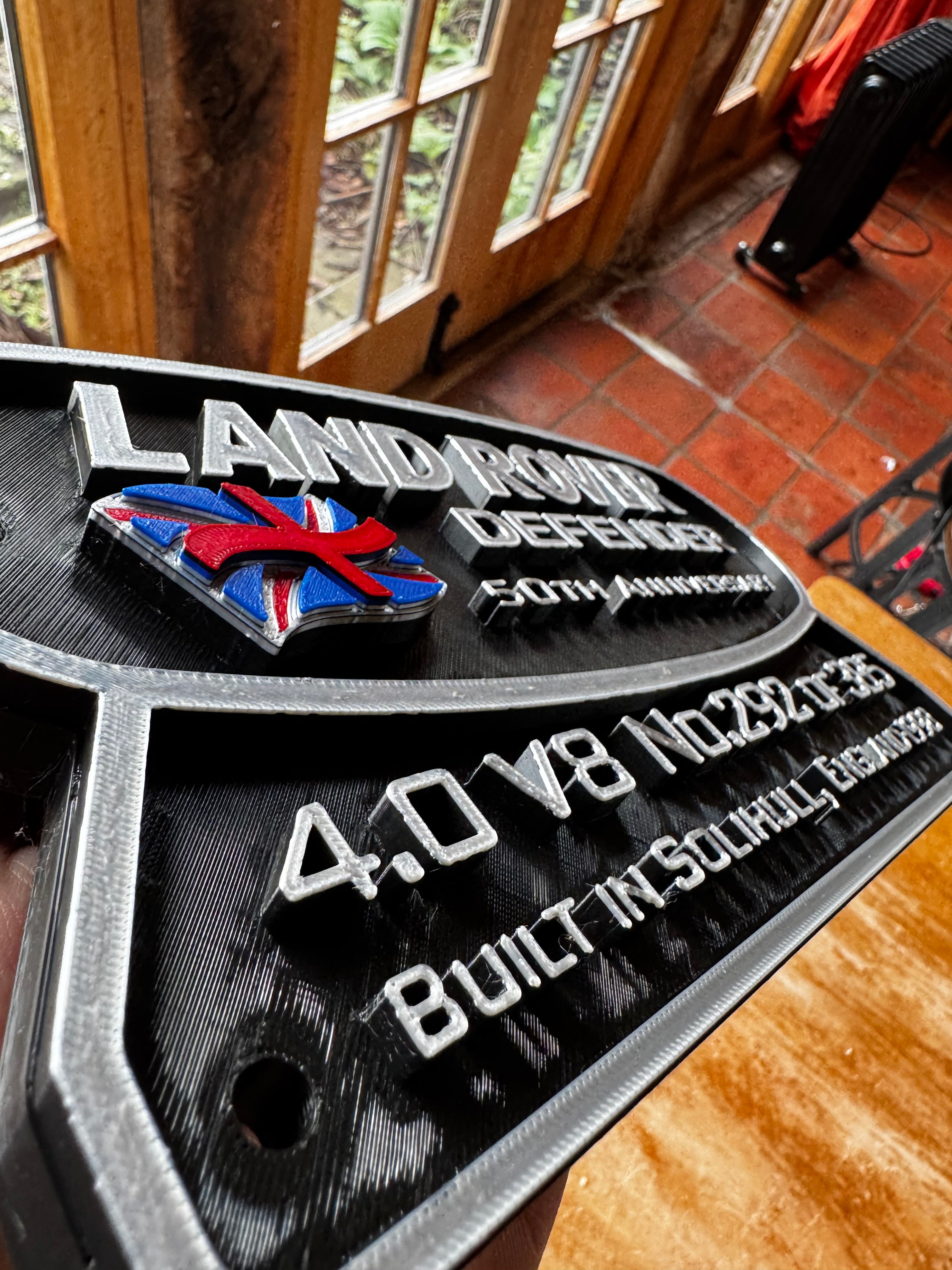 Land Rover Defender 50th Anniversary 4.0 V8 – 3D Collector Plaque