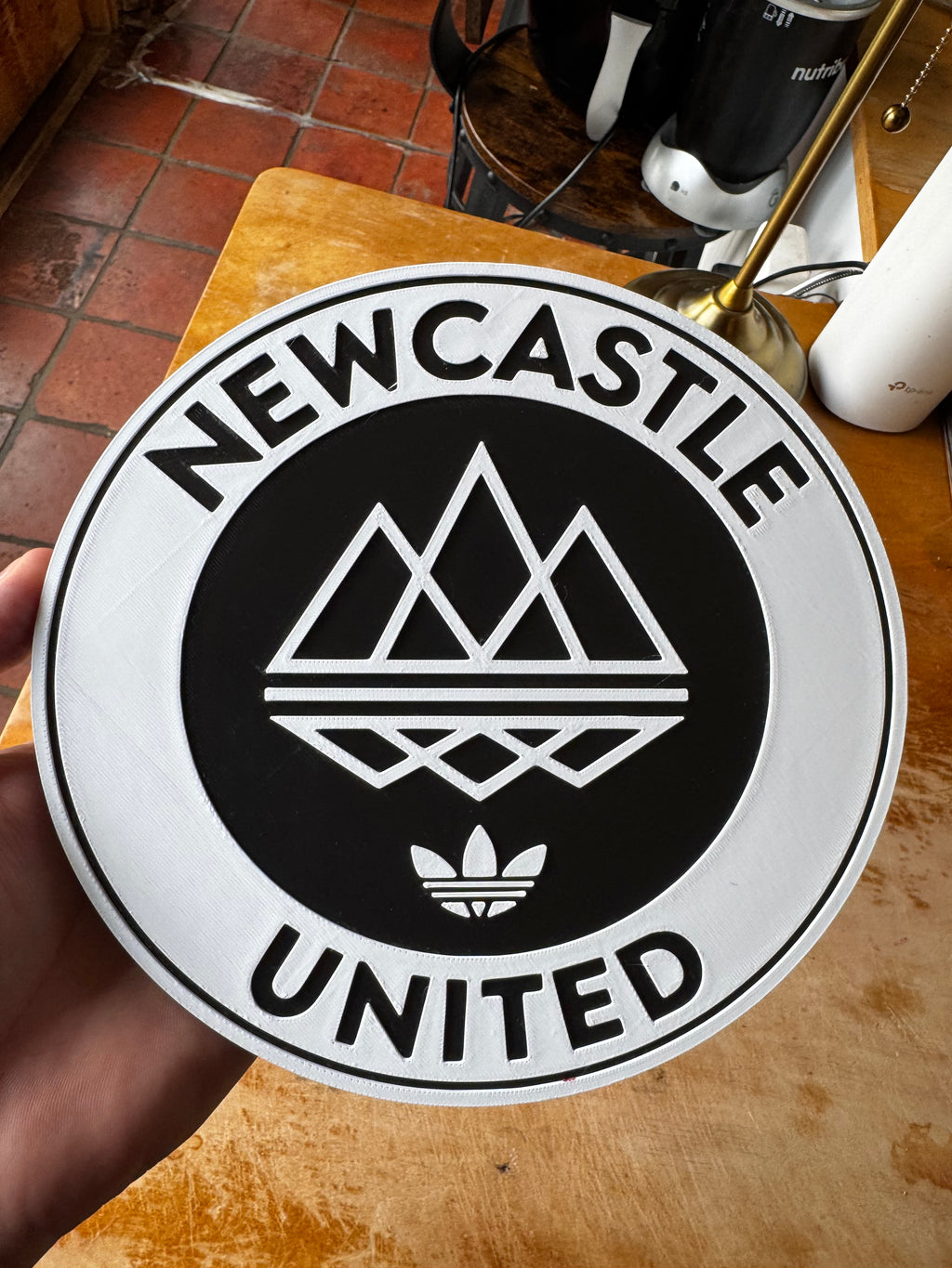 Newcastle United × adidas 3D Wall Plaque – Black & White Edition