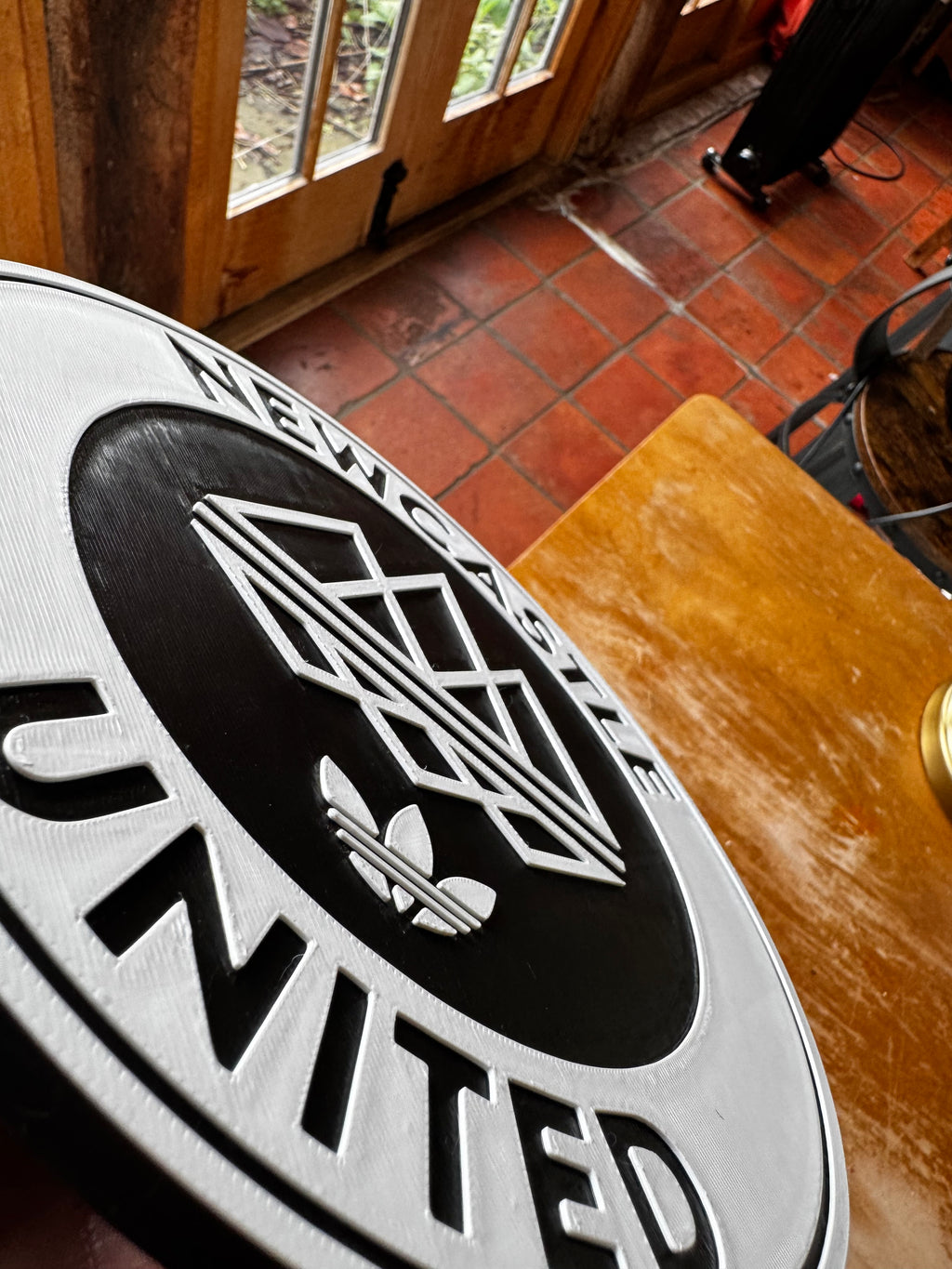 Newcastle United × adidas 3D Wall Plaque – Black & White Edition