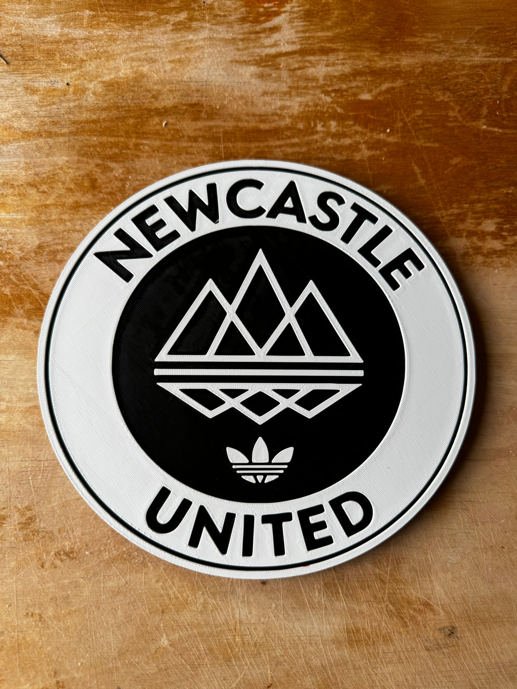 Newcastle United × adidas 3D Wall Plaque – Black & White Edition