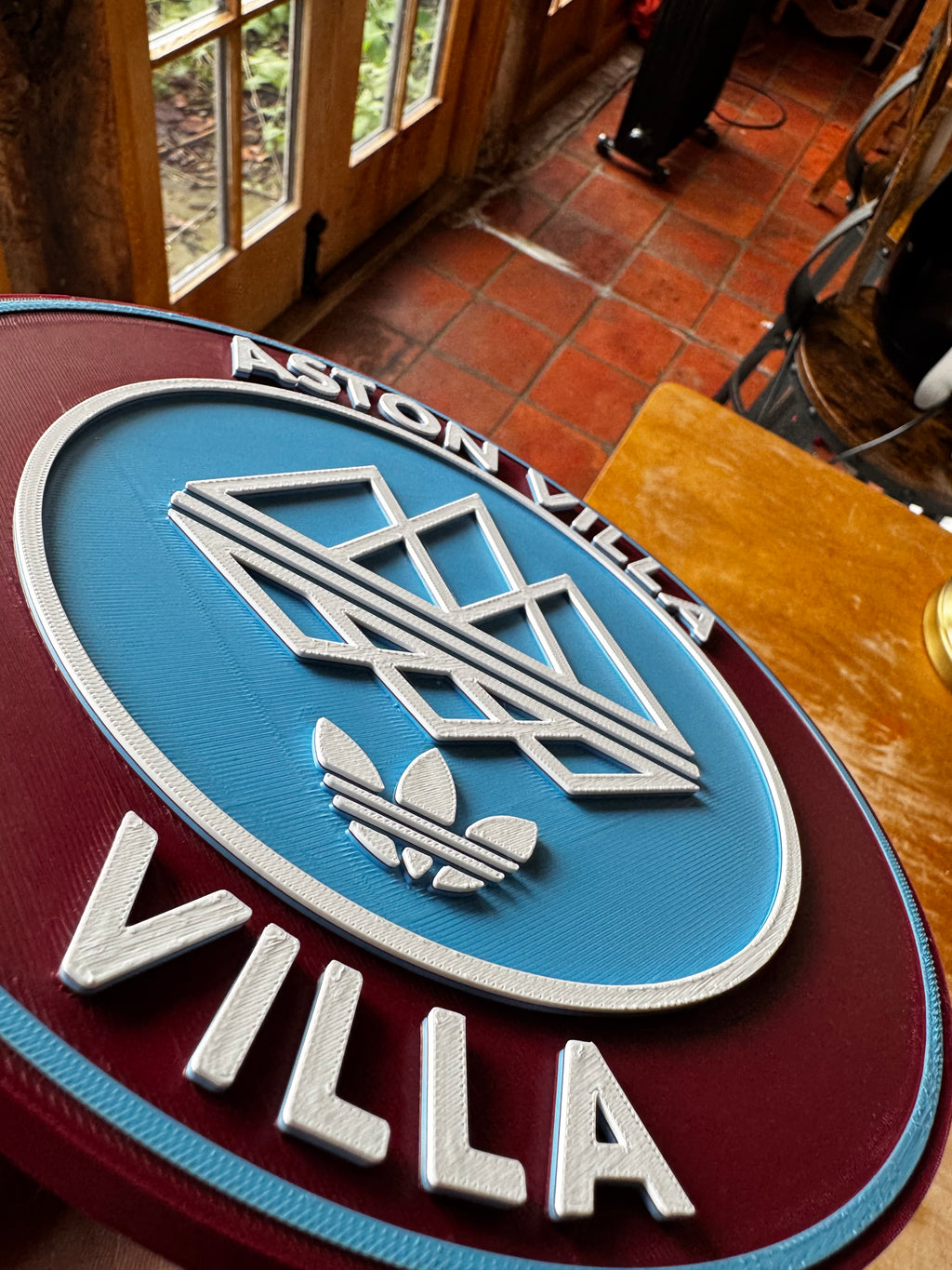 Aston Villa × adidas 3D Wall Plaque – Premium Football Display