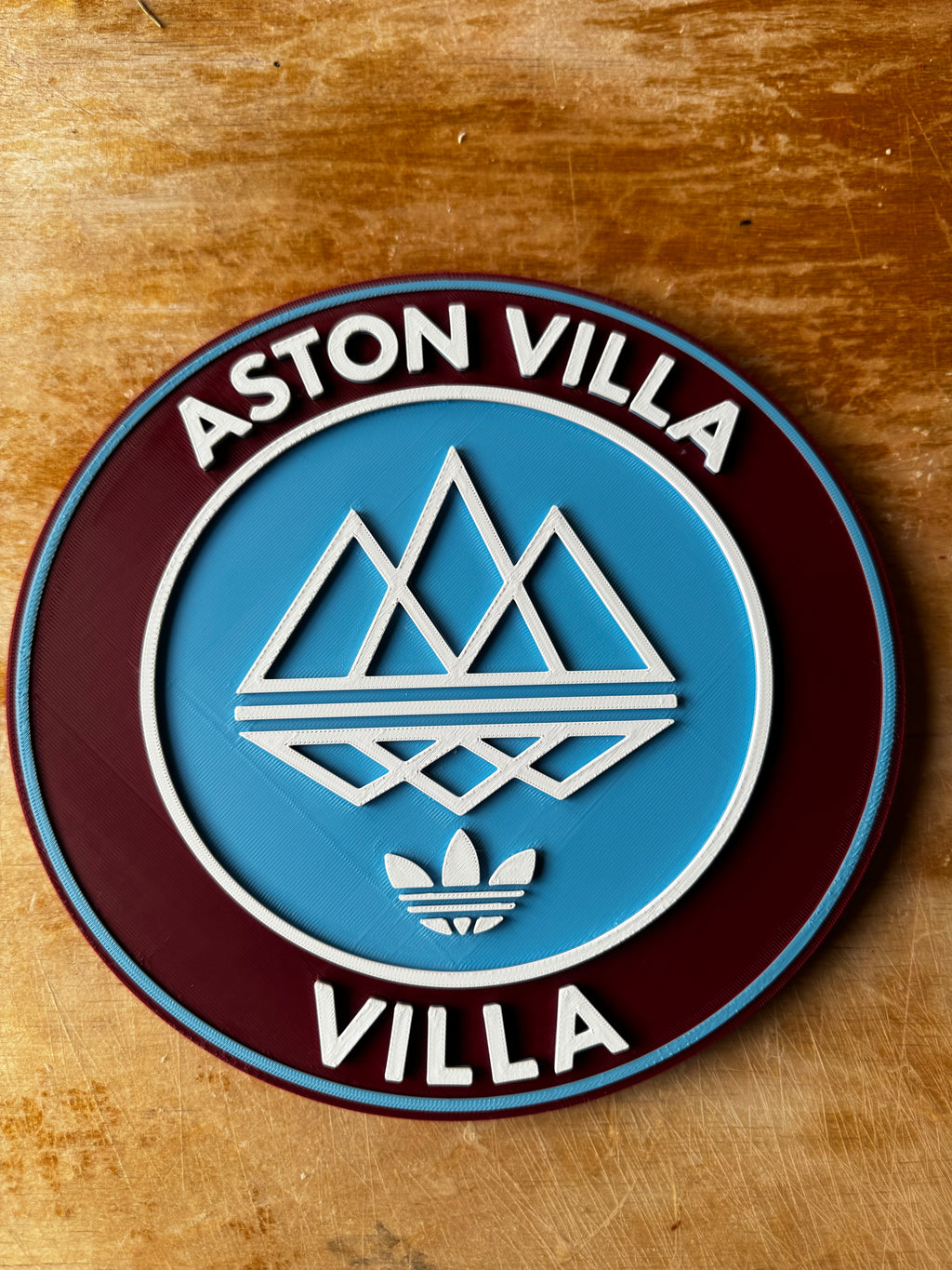 Aston Villa × adidas 3D Wall Plaque – Premium Football Display