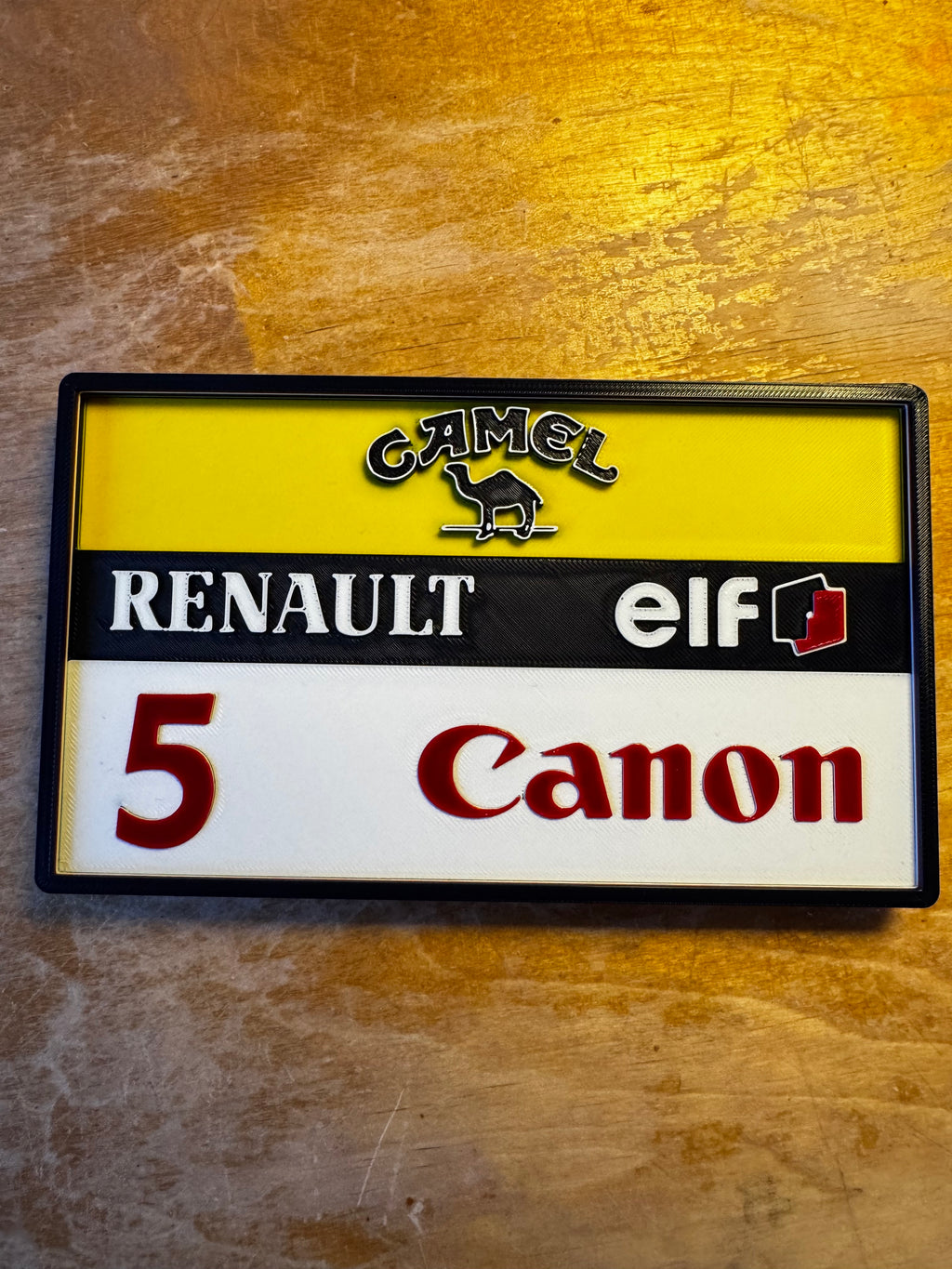 Renault F1 No.5 Camel Racing 3D Wall Plaque