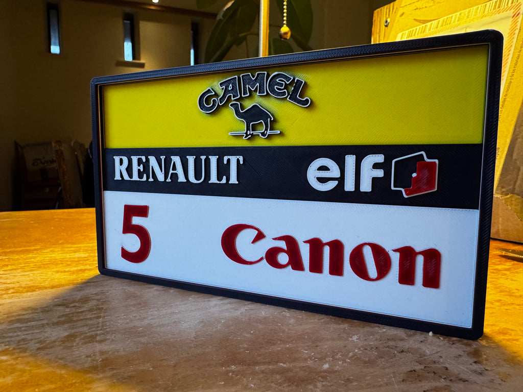 Renault F1 No.5 Camel Racing 3D Wall Plaque