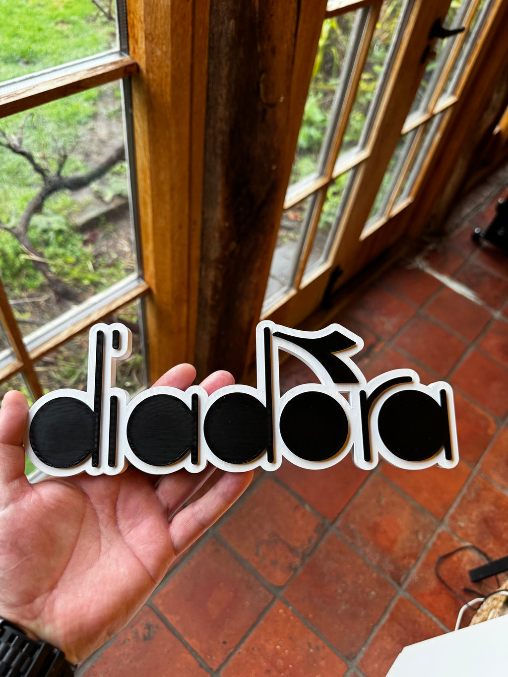 Diadora Football Boot Inspired 3D Wall Sign – Black & White