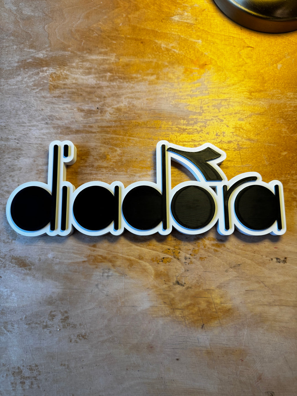 Diadora Football Boot Inspired 3D Wall Sign – Black & White