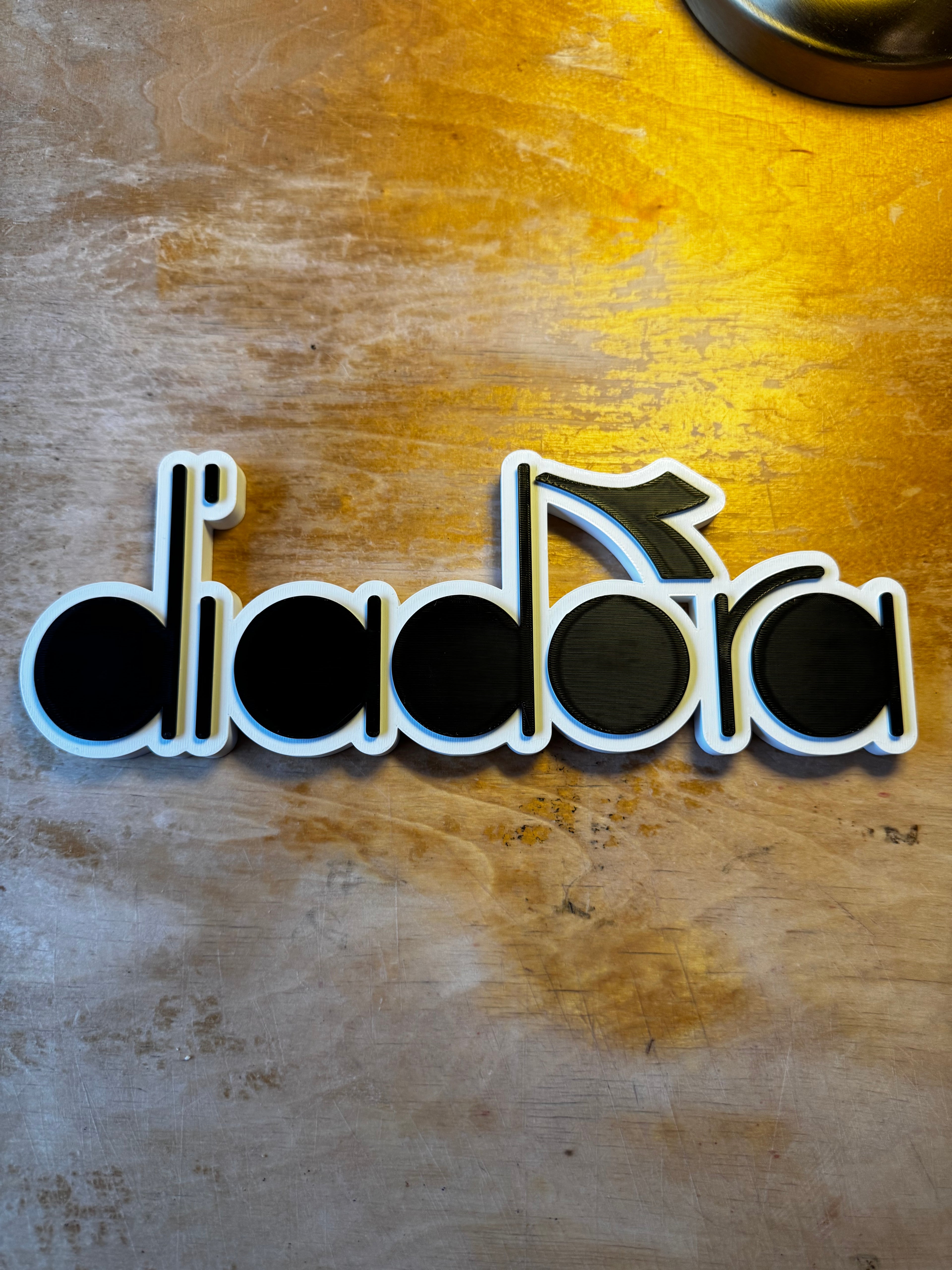 Diadora Football Boot Inspired 3D Wall Sign – Black & White