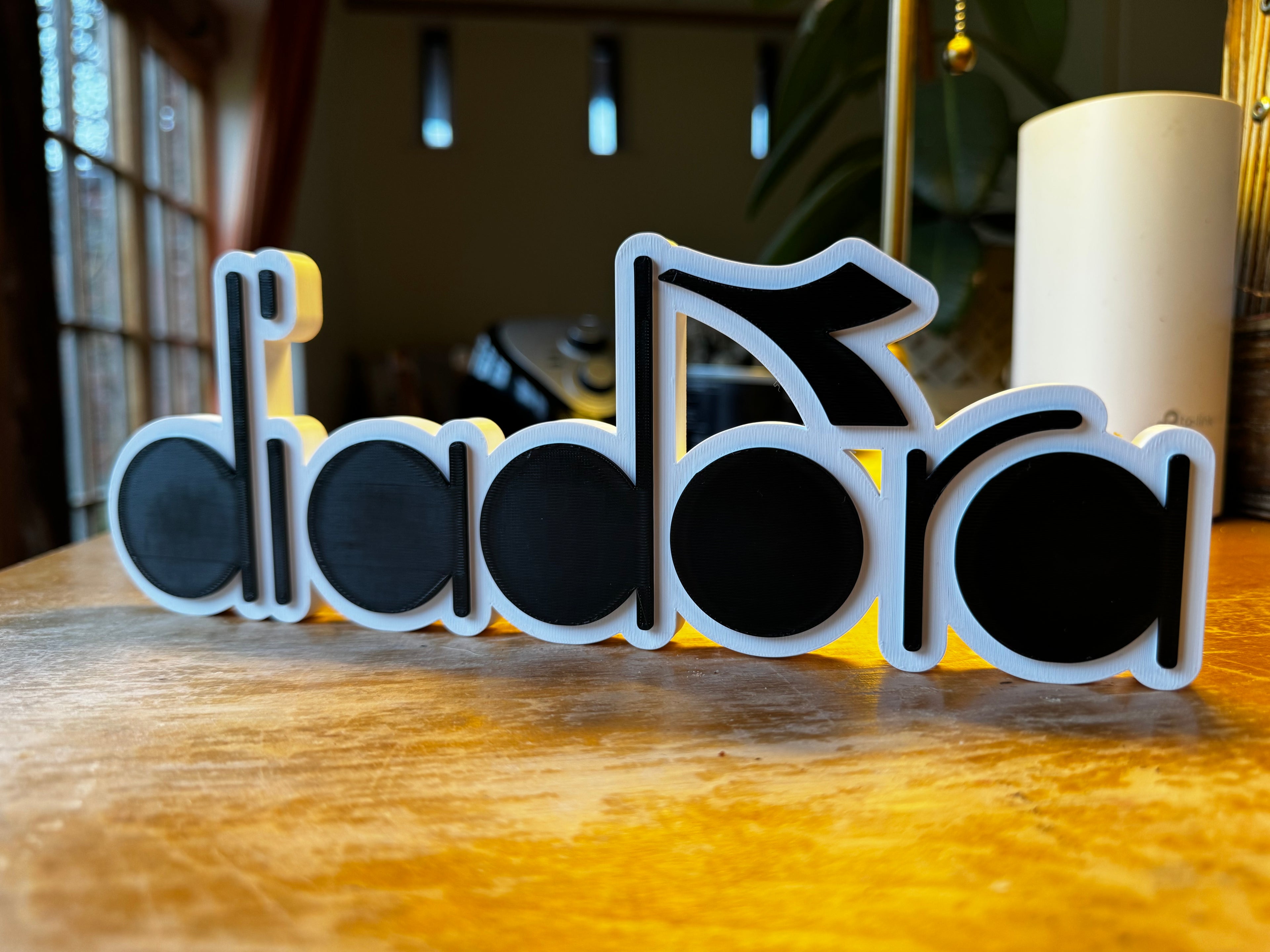Diadora Football Boot Inspired 3D Wall Sign – Black & White