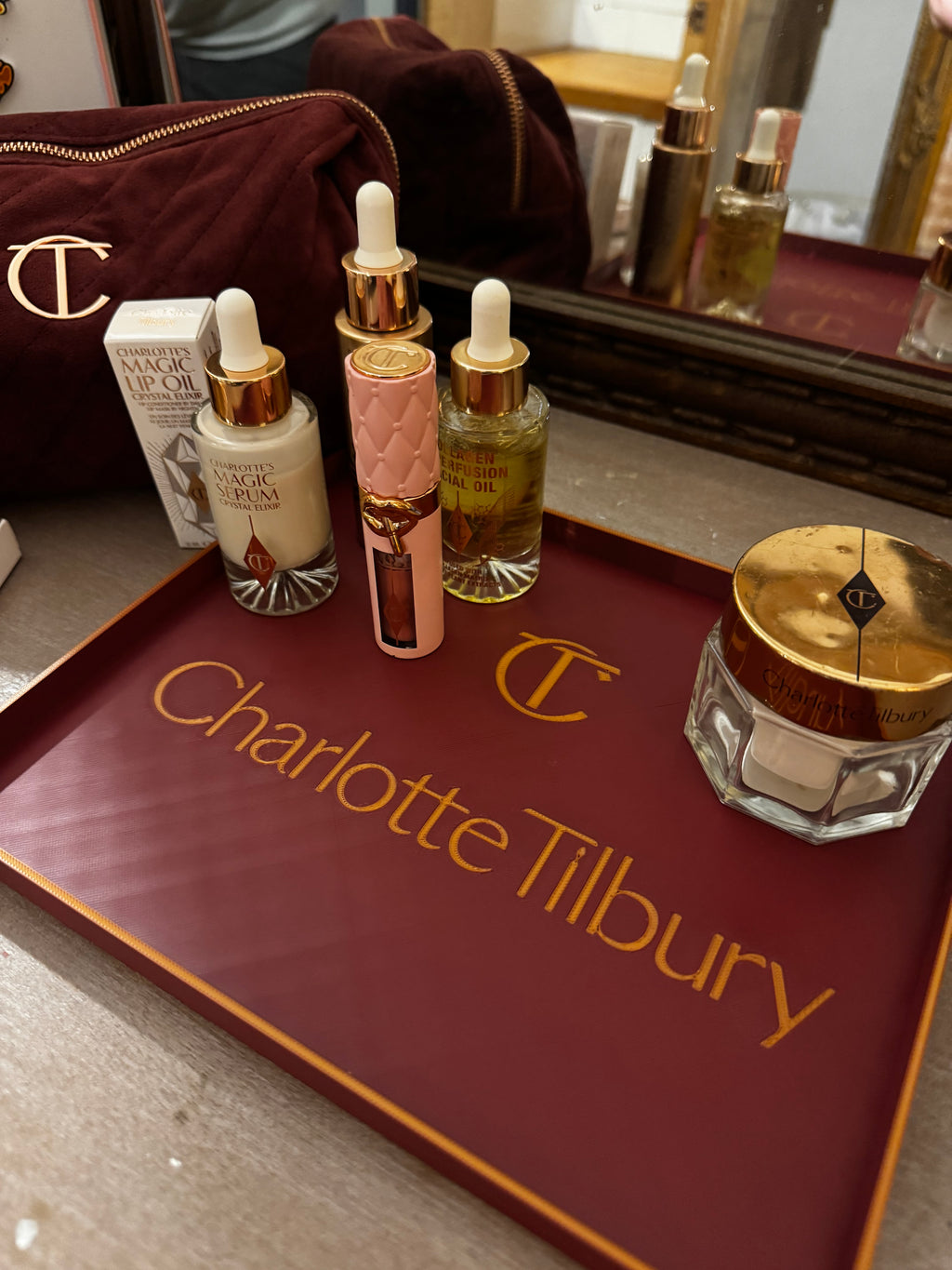 Charlotte Tilbury Inspired Luxury 3D Makeup & Perfume Display Tray