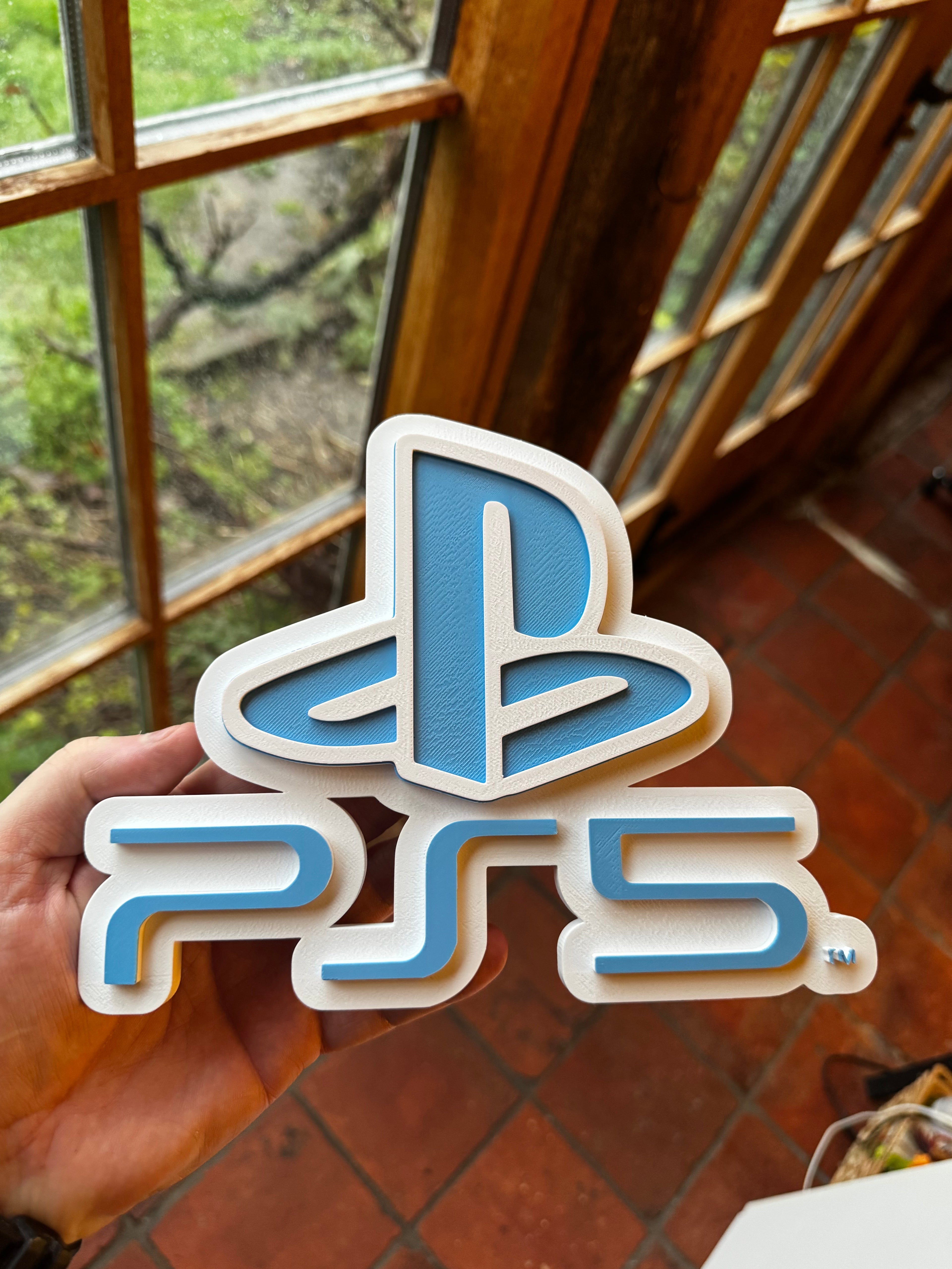 PlayStation PS5 3D Printed Logo Display Sign – Gaming Wall & Shelf Plaque