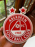 Aberdeen FC 3D Printed Club Crest Wall Sign – Football Supporters Display Plaque