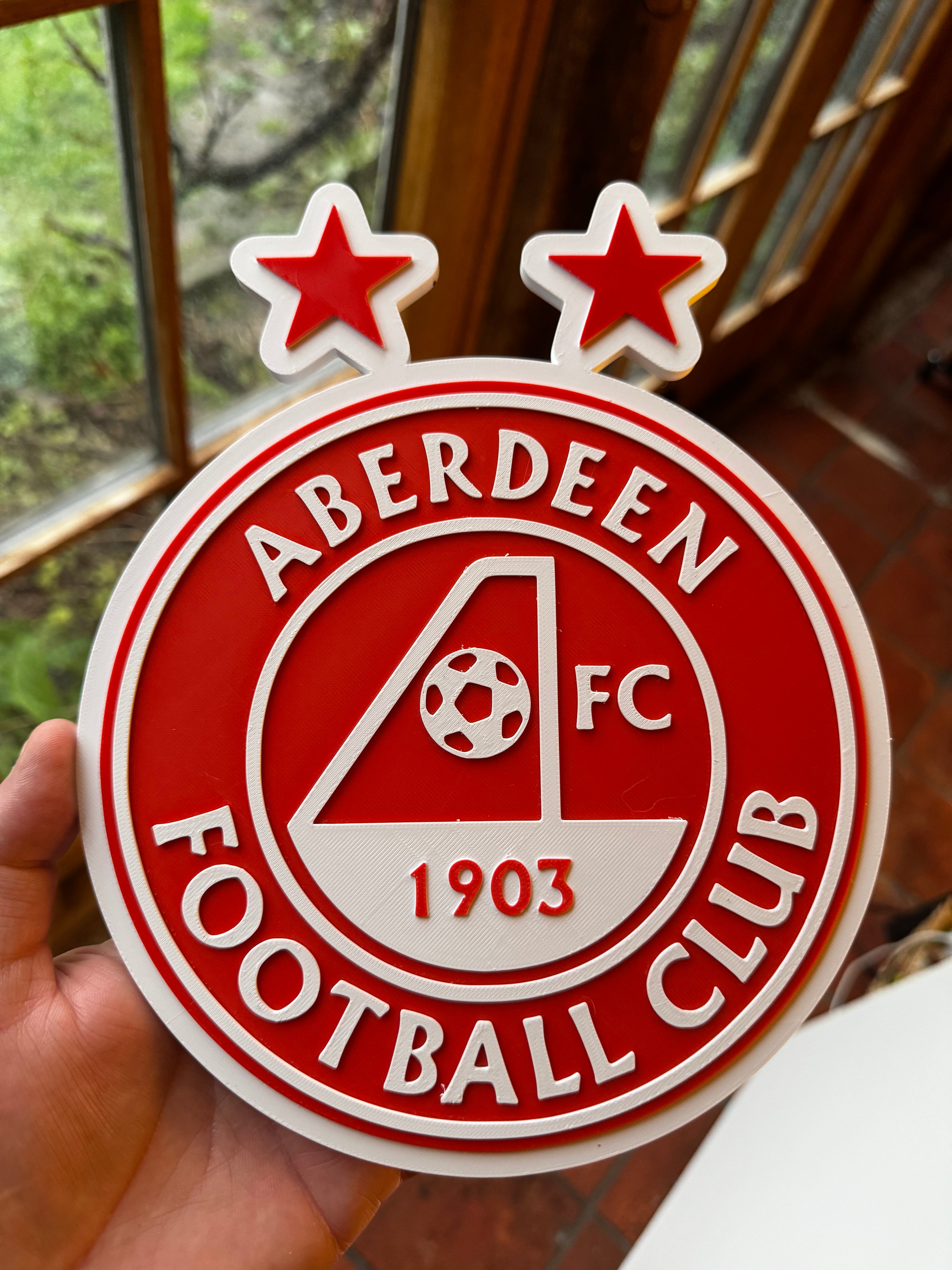 Aberdeen FC 3D Printed Club Crest Wall Sign – Football Supporters Display Plaque