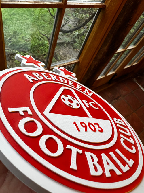 Aberdeen FC 3D Printed Club Crest Wall Sign – Football Supporters Display Plaque
