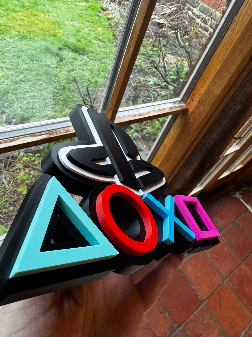 PlayStation 3D Printed Logo Display – PS Gaming Symbols Wall / Shelf Sign