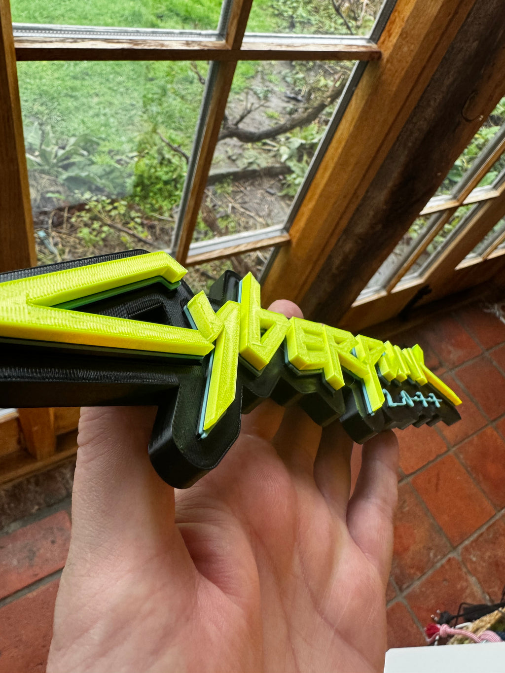 Cyberpunk 2077 3D Printed Logo Wall Sign – Gaming Display Plaque