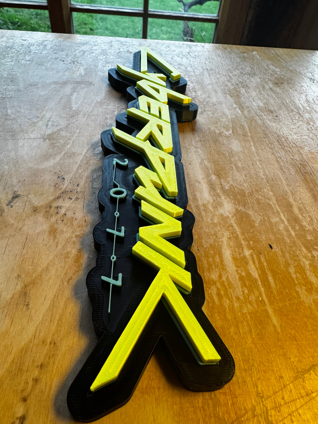 Cyberpunk 2077 3D Printed Logo Wall Sign – Gaming Display Plaque