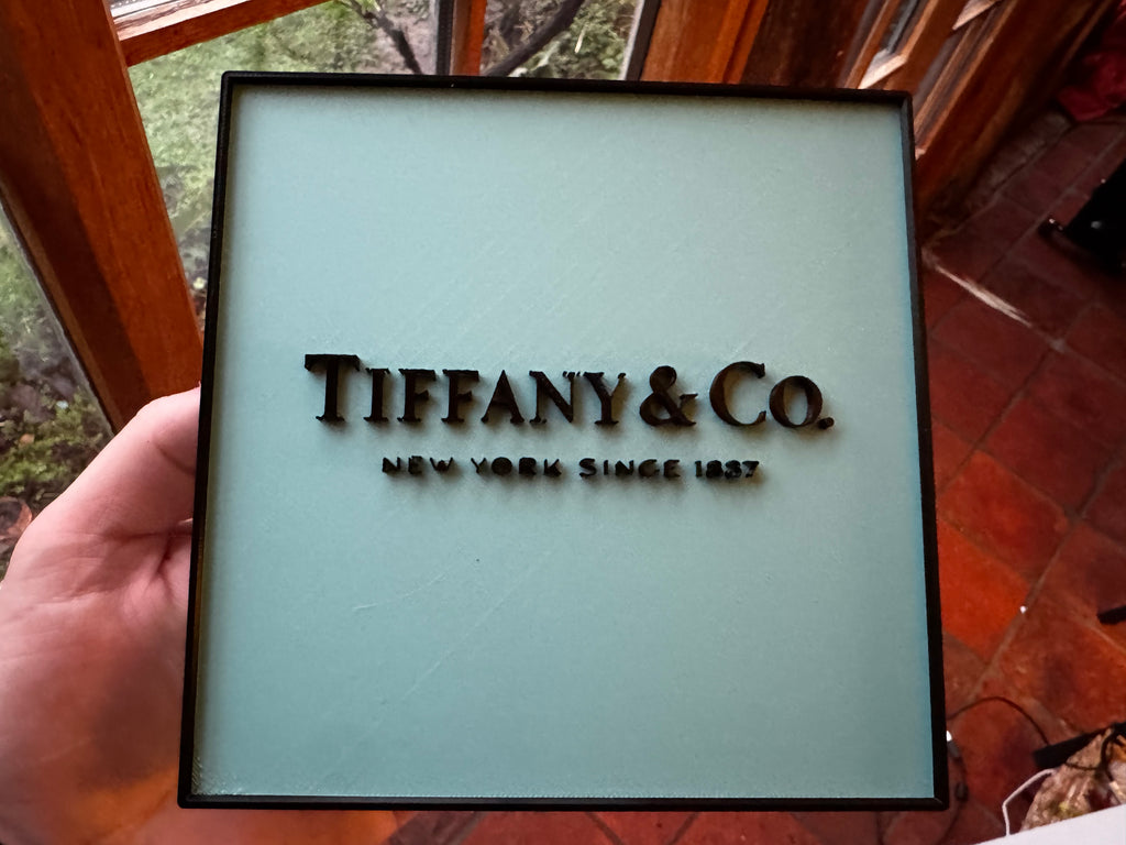 Tiffany & Co. Inspired 3D Printed Wall Plaque – Tiffany Blue Display Sign