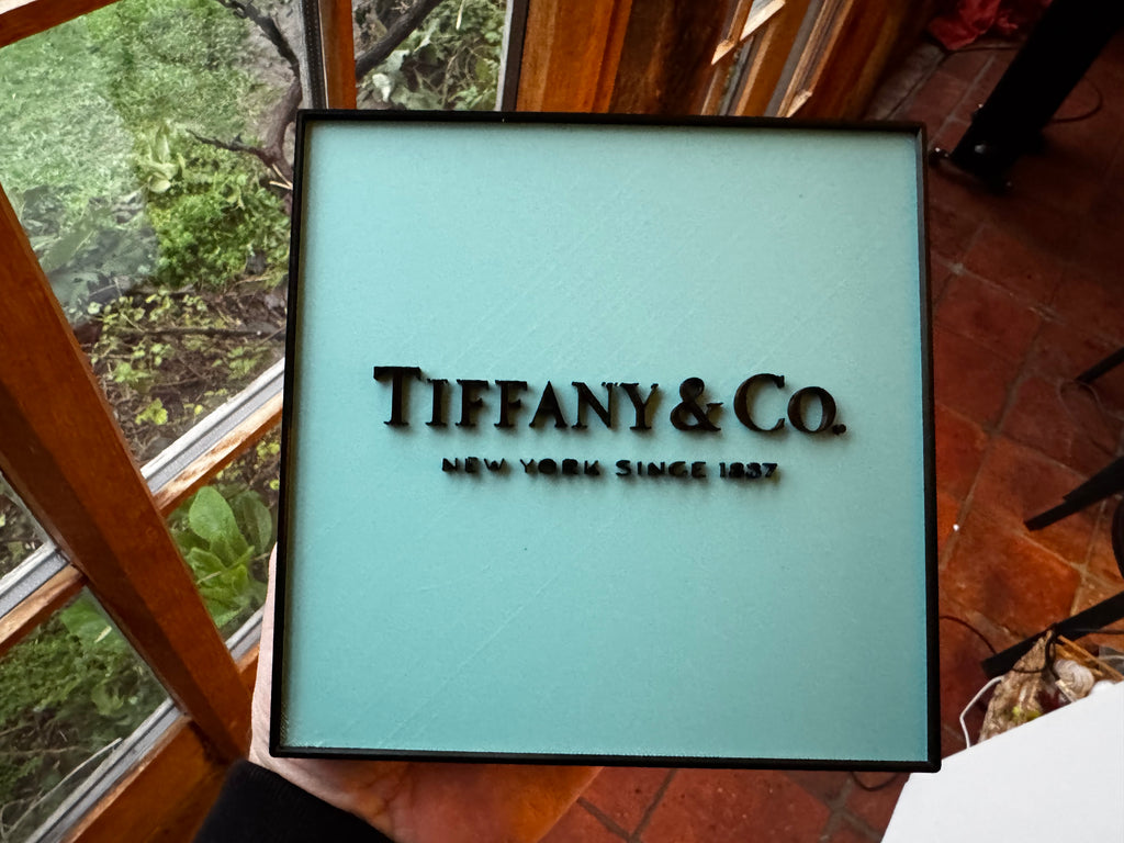 Tiffany & Co. Inspired 3D Printed Wall Plaque – Tiffany Blue Display Sign
