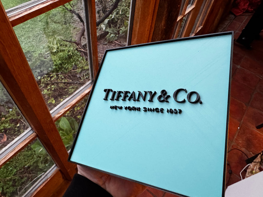 Tiffany & Co. Inspired 3D Printed Wall Plaque – Tiffany Blue Display Sign