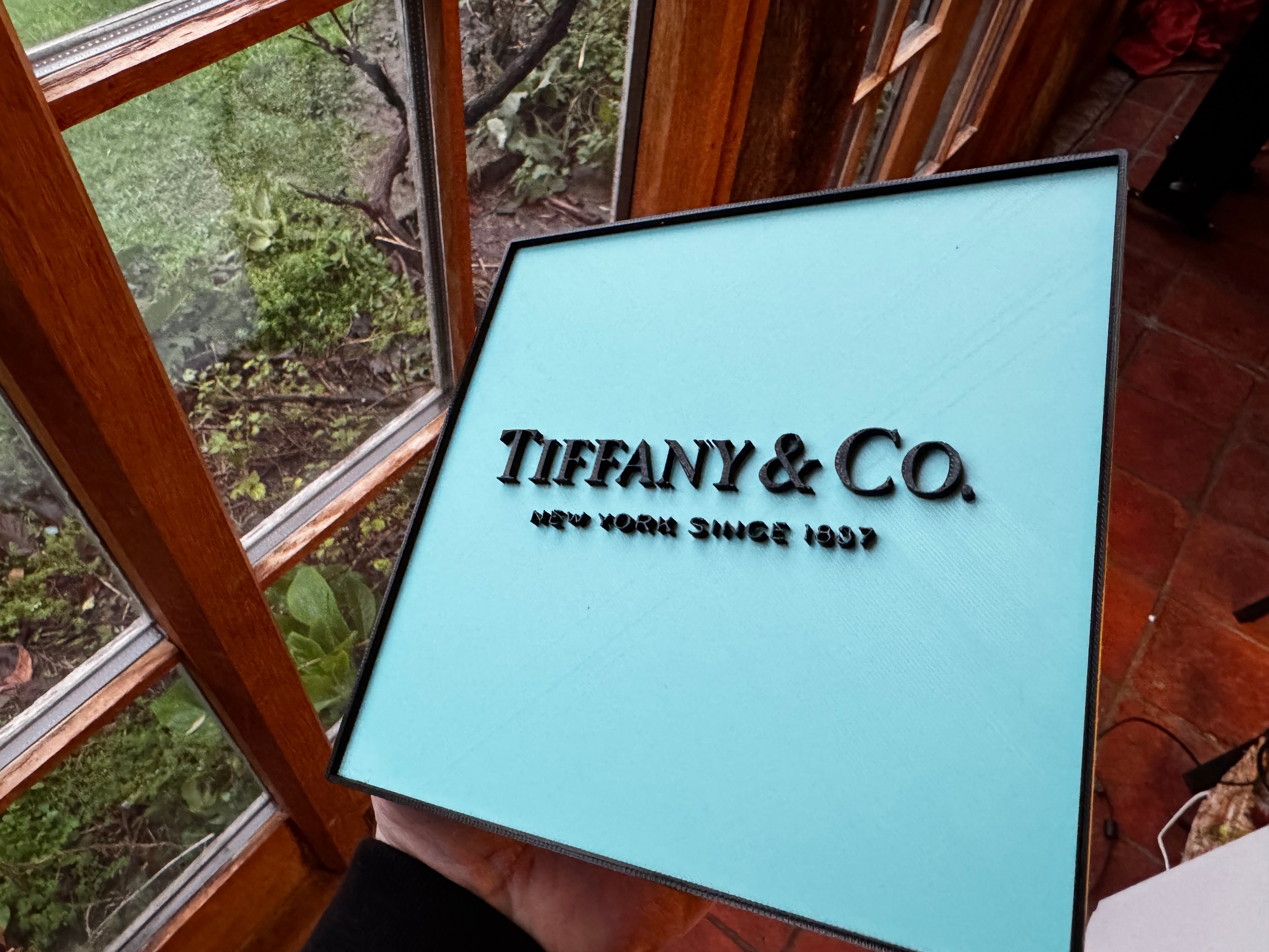 Tiffany & Co. Inspired 3D Printed Wall Plaque – Tiffany Blue Display Sign