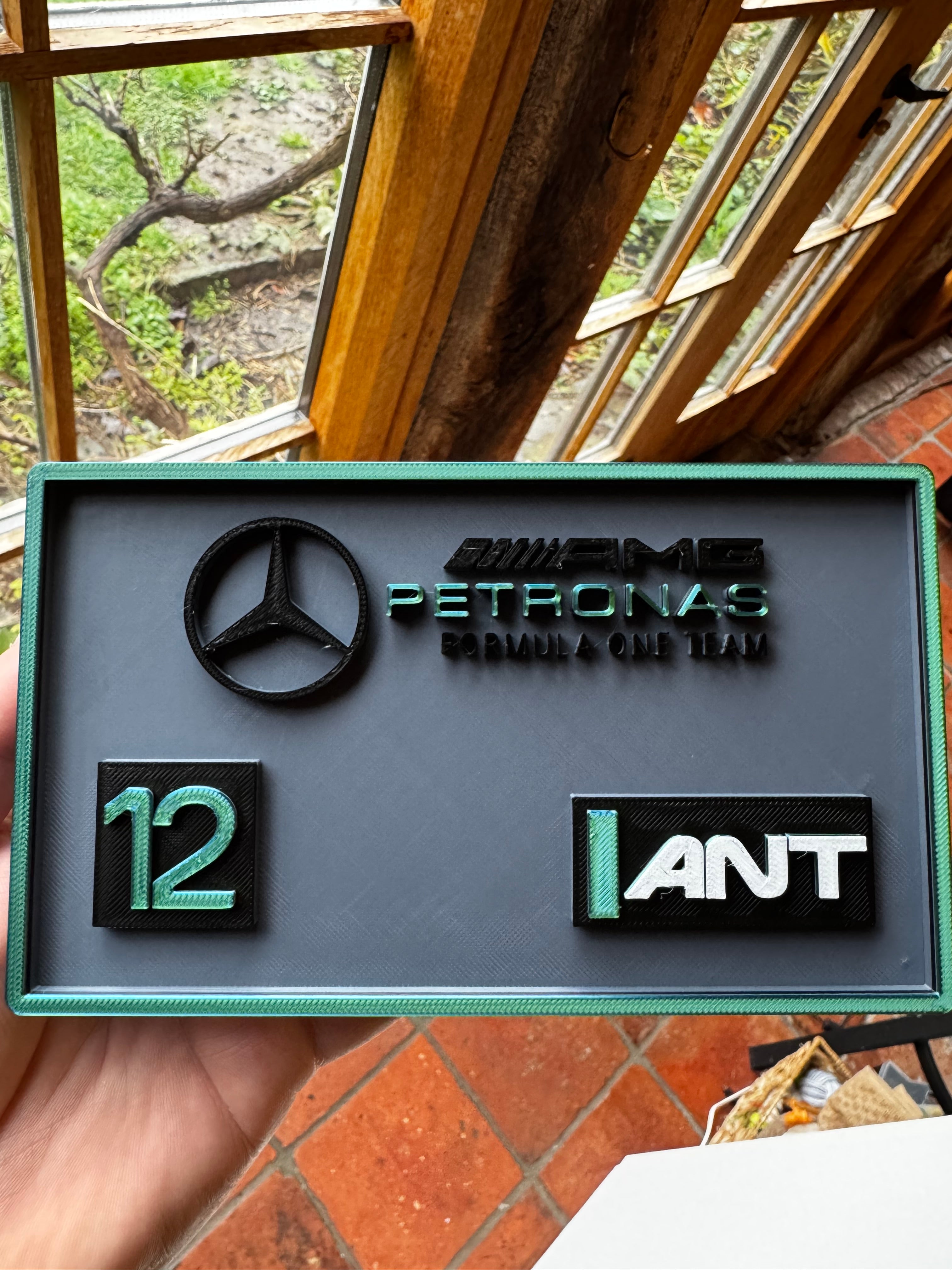 Mercedes AMG Petronas F1 No.12 Kimi Antonelli 3D Printed Formula 1 Display Plaque