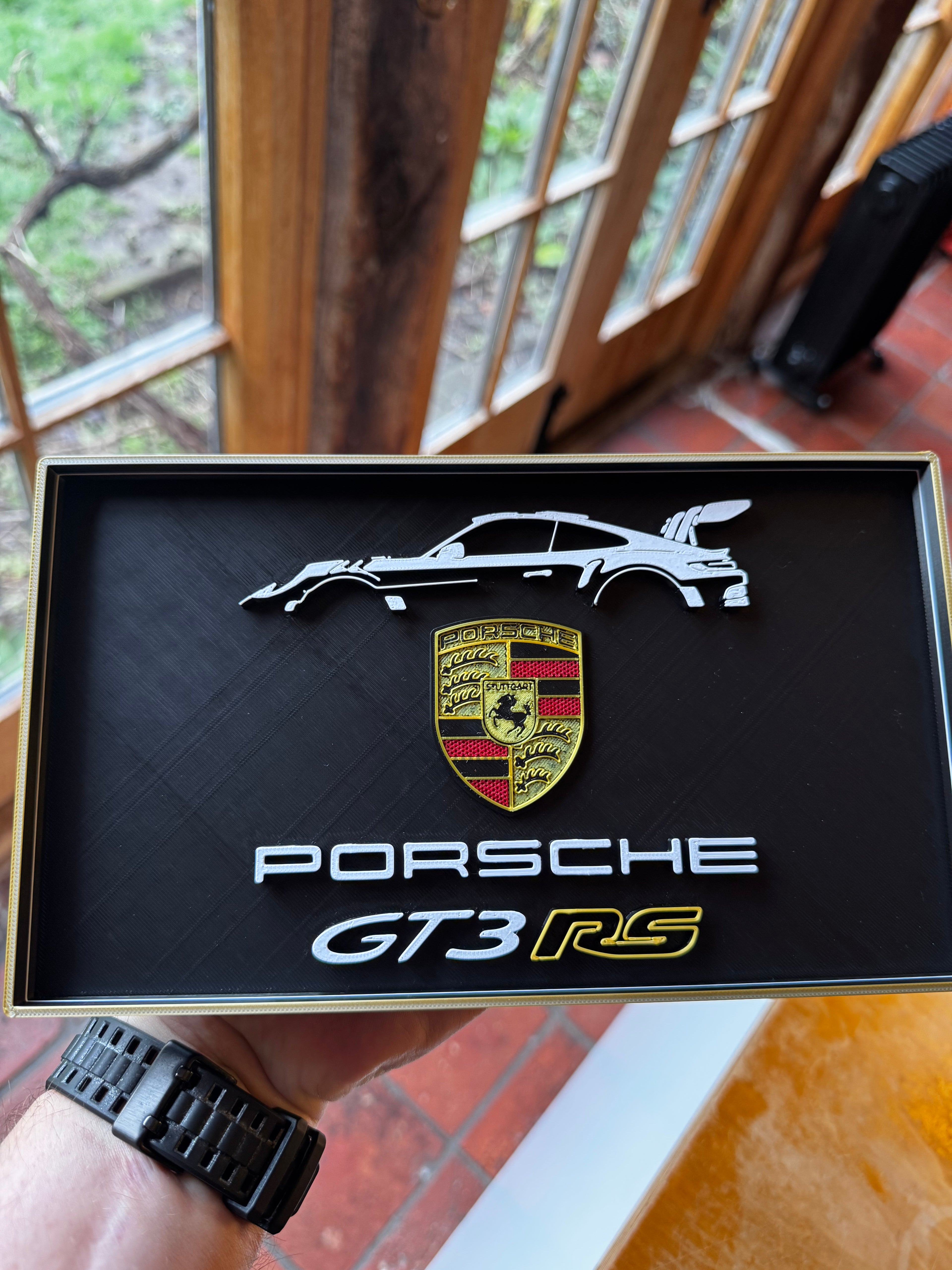 Porsche 911 GT3 RS 3D Printed Display Plaque – Motorsport Garage & Man Cave Sign