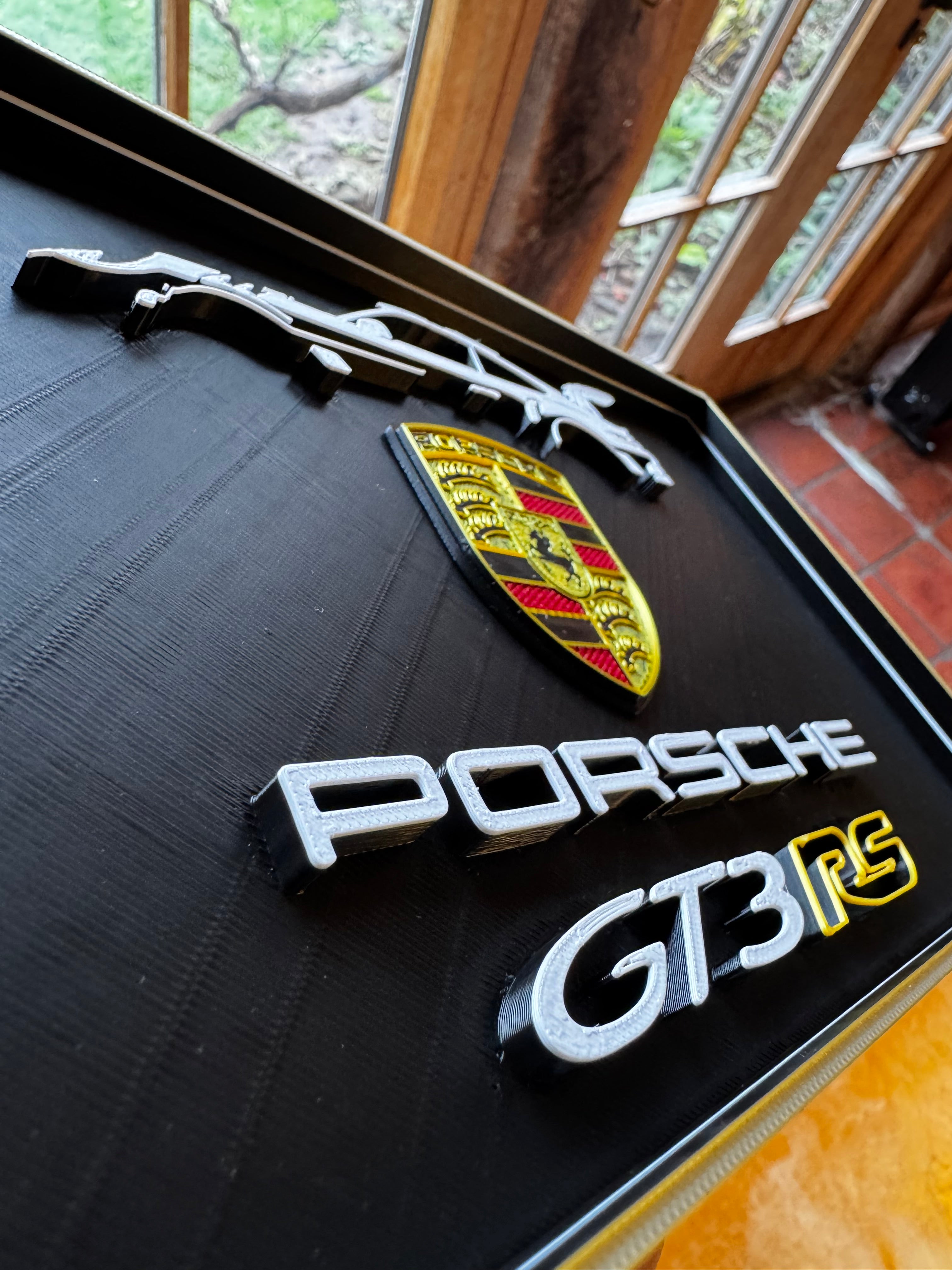 Porsche 911 GT3 RS 3D Printed Display Plaque – Motorsport Garage & Man Cave Sign