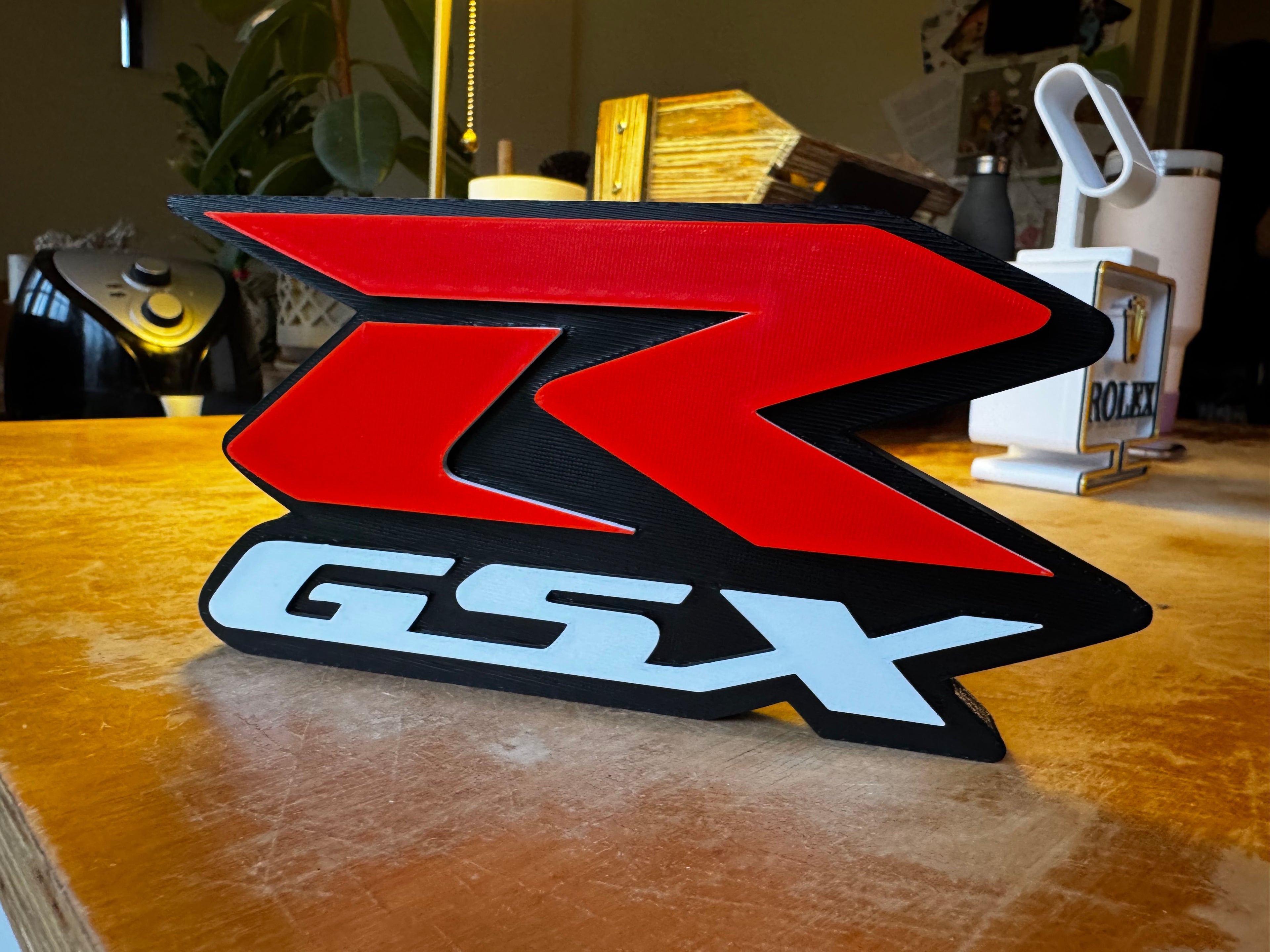 Suzuki GSX-R 3D Printed Motorcycle Logo Sign – GSXR Garage & Man Cave Display