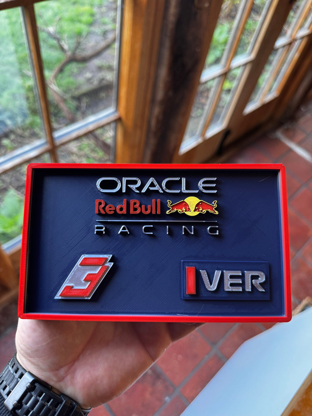 Oracle Red Bull Racing Max Verstappen No.3 3D Printed F1 Display Plaque